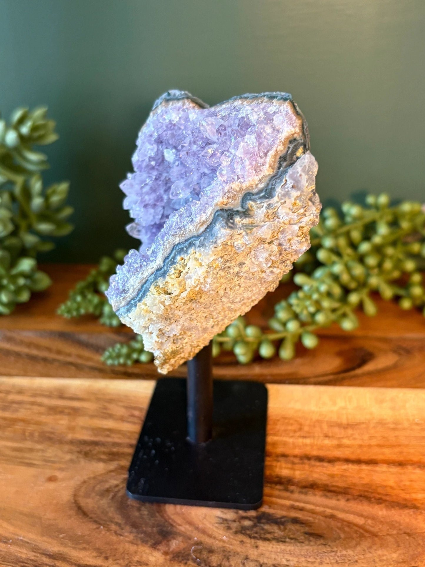 Amethyst Folded Crystal on Stand – Intuition, Calm, Spiritual Protection