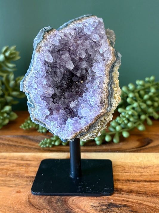 Amethyst Folded Crystal on Stand – Intuition, Calm, Spiritual Protection