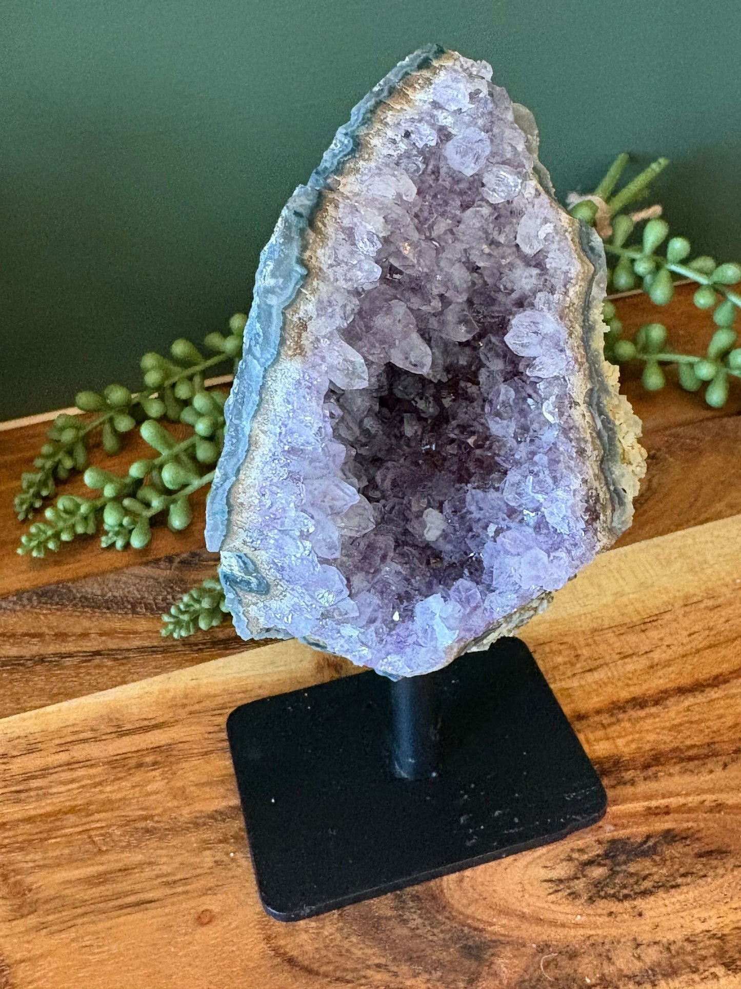 Amethyst Folded Crystal on Stand – Intuition, Calm, Spiritual Protection