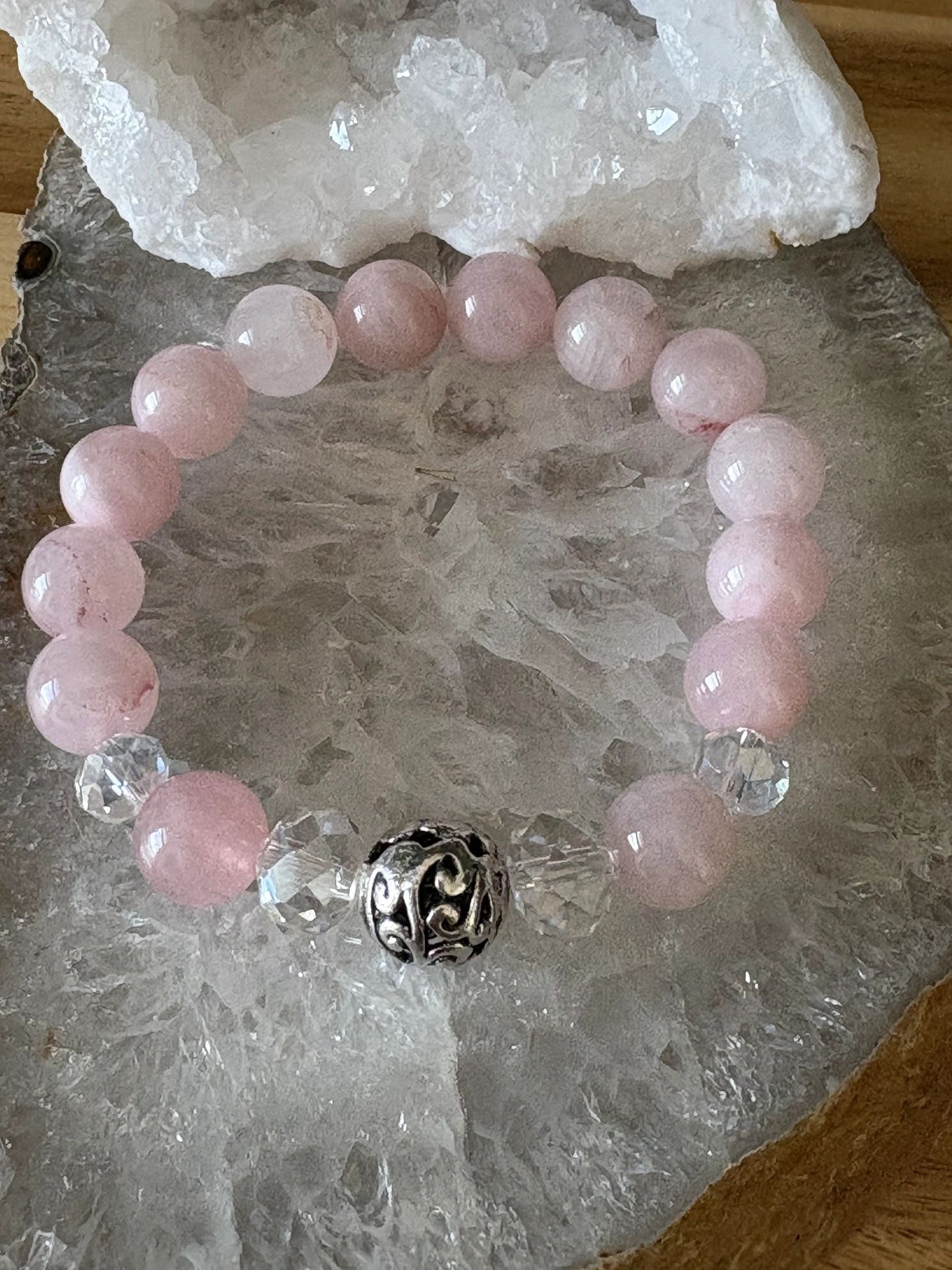 10mm Rose Quartz Crystal Bracelet – Love • Inner Peace • Feminine Strength