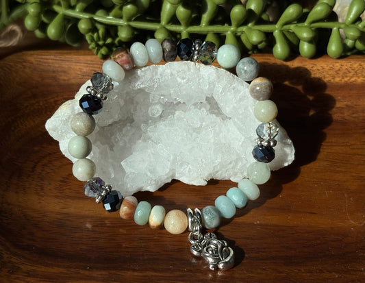 8mm Amazonite Crystal Bracelet – Calm Communication • Emotional Balance • Heart-Centered Clarity