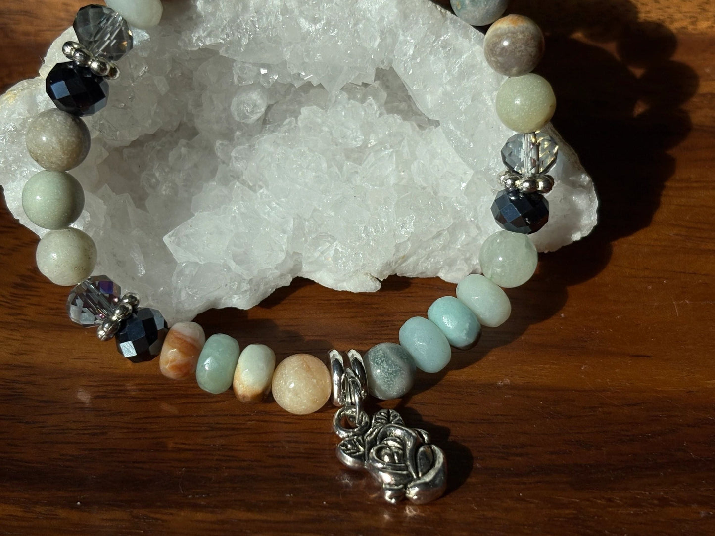 8mm Amazonite Crystal Bracelet – Calm Communication • Emotional Balance • Heart-Centered Clarity