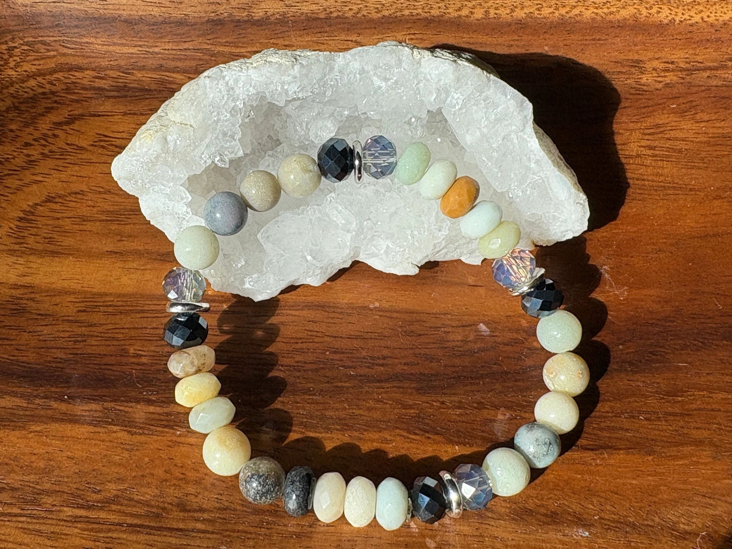 8mm Amazonite Crystal Bracelet – Calm Communication • Emotional Balance • Peaceful Strength