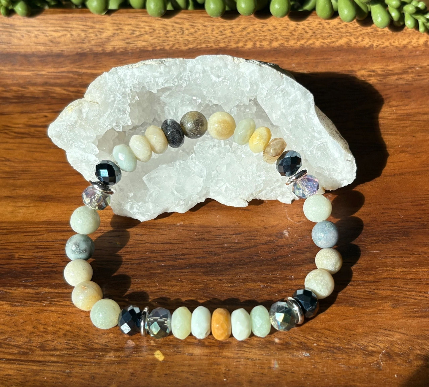 8mm Amazonite Crystal Bracelet – Calm Communication • Emotional Balance • Peaceful Strength