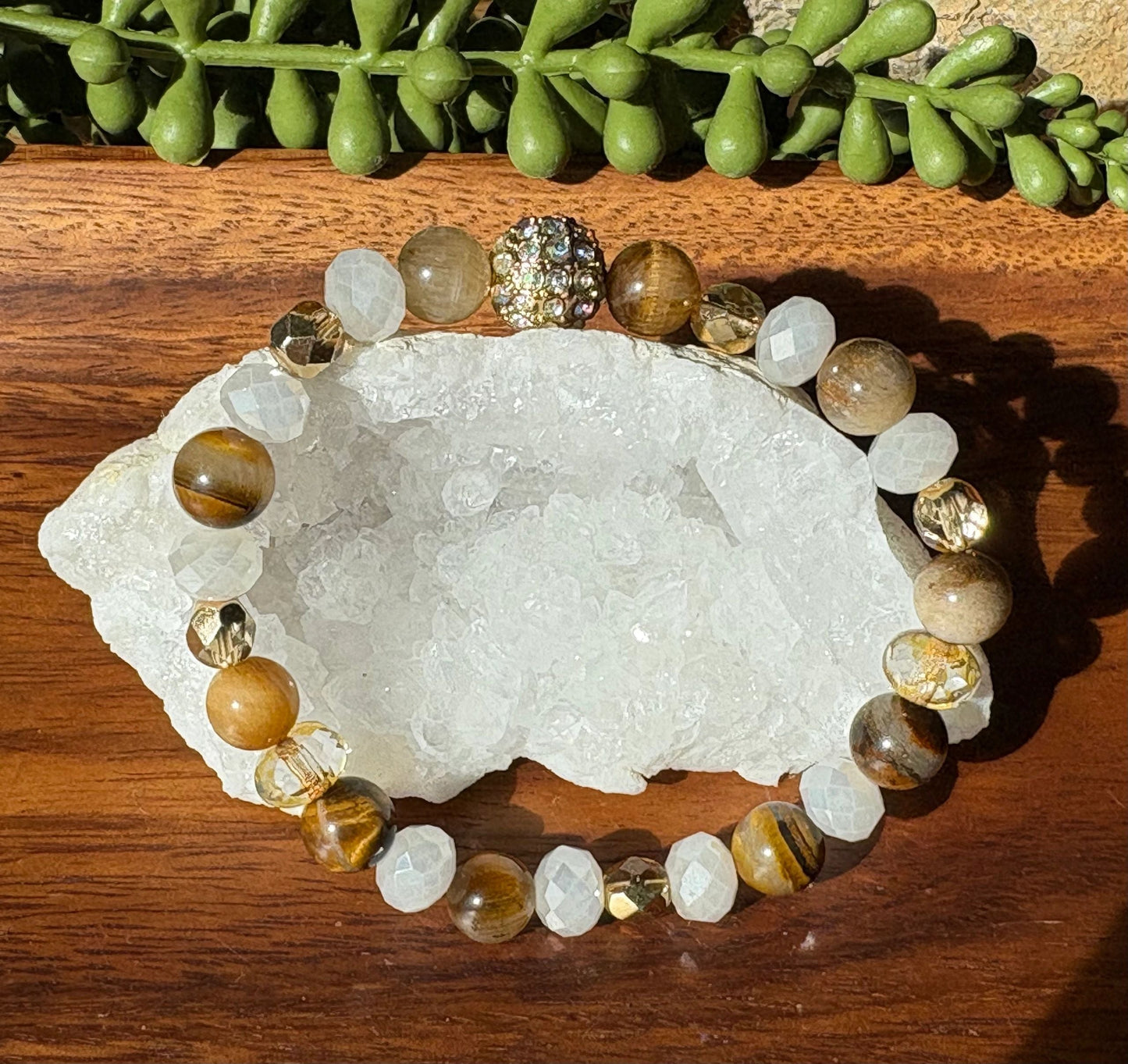 8mm Brown Tiger Eye Crystal Bracelet – Confident Focus • Grounded Power • Steady Protection
