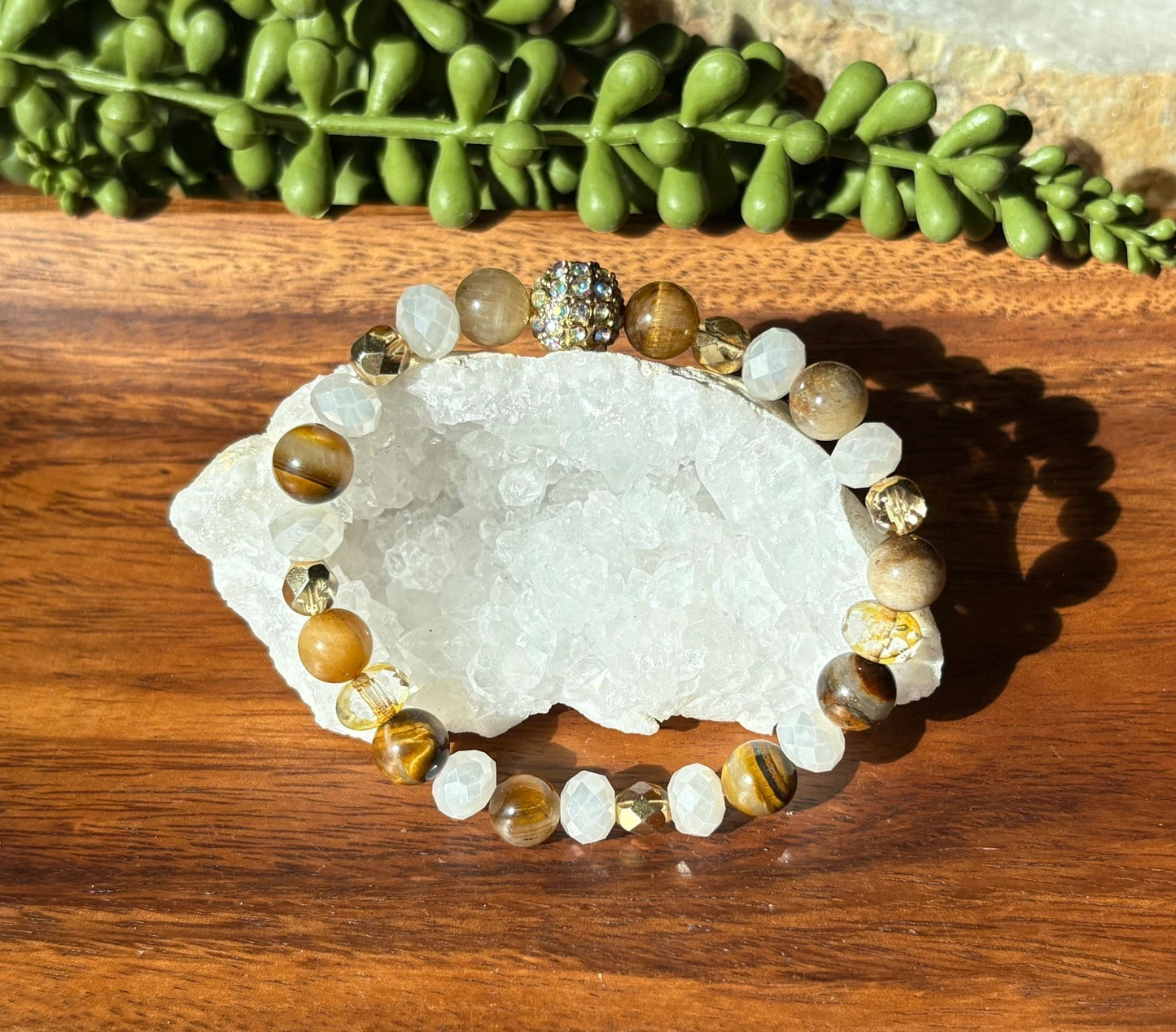 8mm Brown Tiger Eye Crystal Bracelet – Confident Focus • Grounded Power • Steady Protection