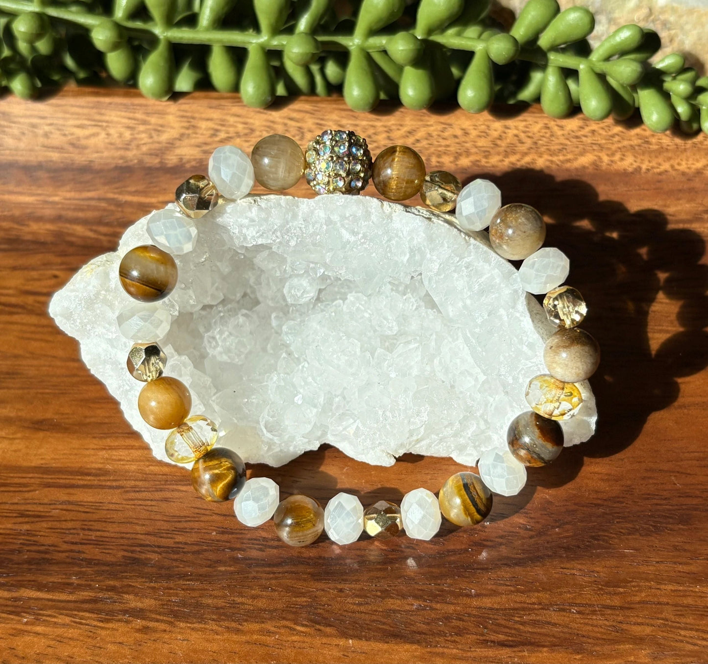 8mm Brown Tiger Eye Crystal Bracelet – Confident Focus • Grounded Power • Steady Protection