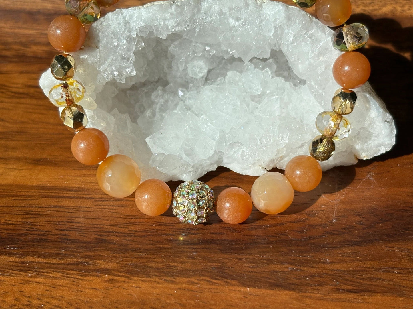 8mm Natural Agate & Aventurine Crystal Bracelet – Grounded Balance • Steady Abundance • Earthy Confidence