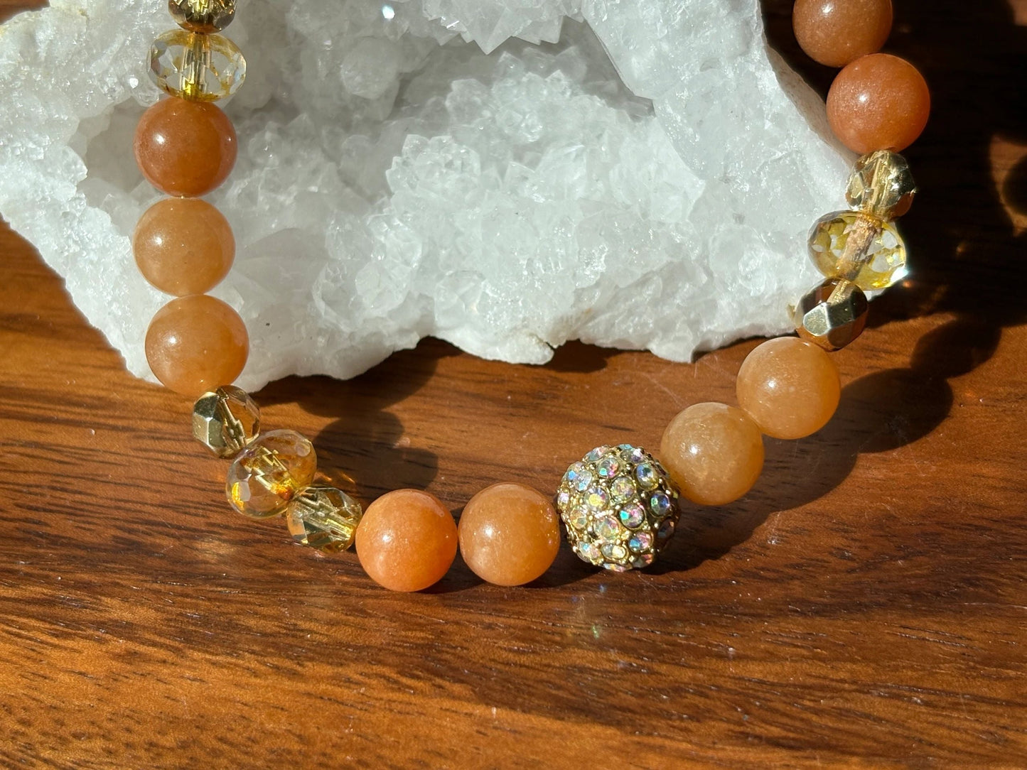 8mm Natural Agate & Aventurine Crystal Bracelet – Grounded Balance • Steady Abundance • Earthy Confidence