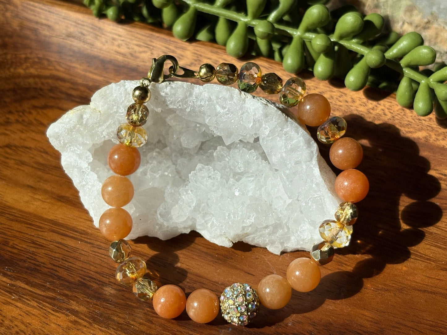 8mm Natural Agate & Aventurine Crystal Bracelet – Grounded Balance • Steady Abundance • Earthy Confidence