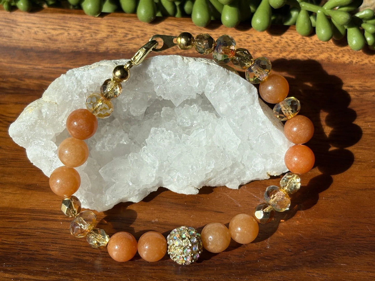 8mm Natural Agate & Aventurine Crystal Bracelet – Grounded Balance • Steady Abundance • Earthy Confidence
