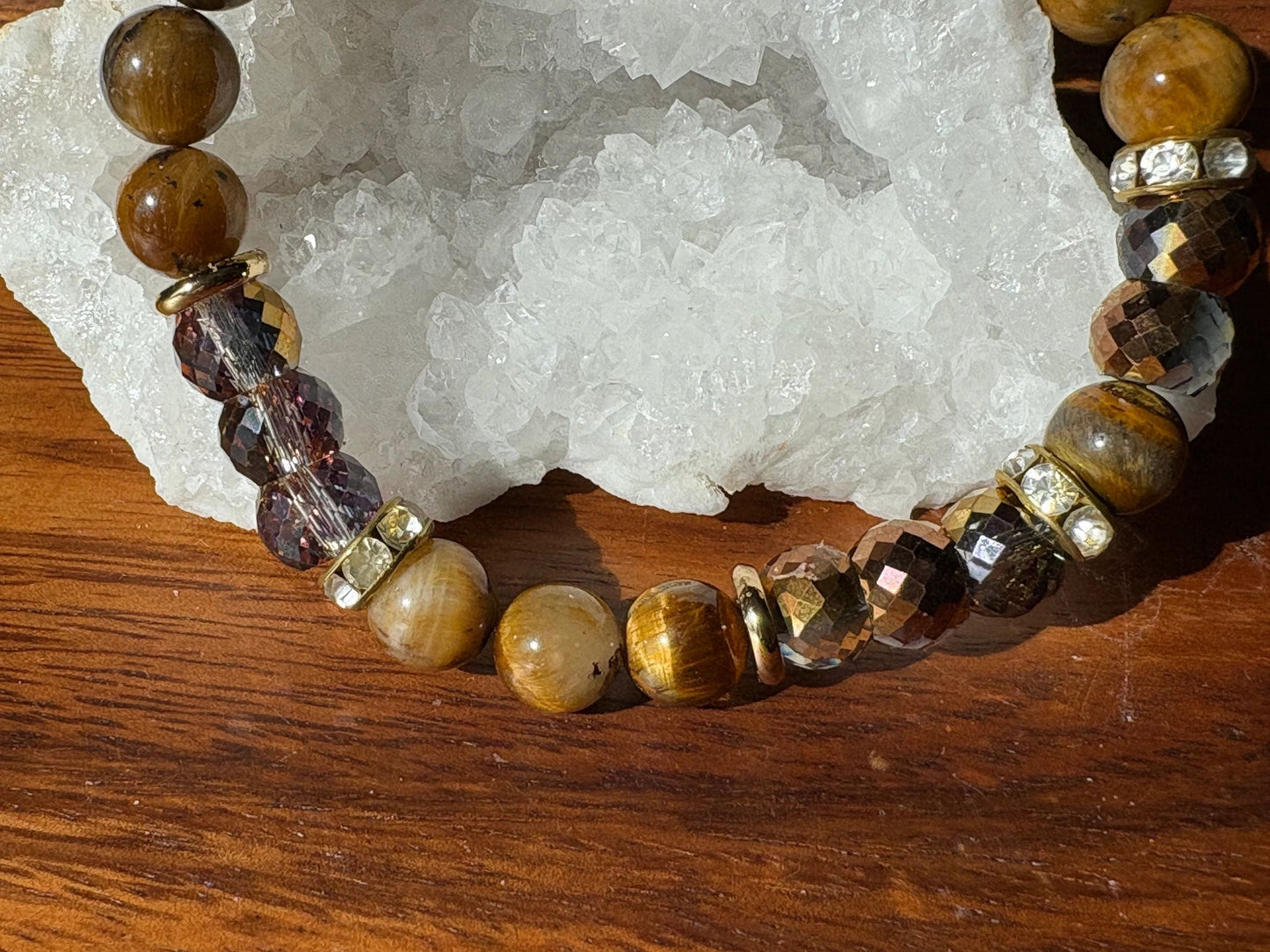 8mm Brown Tiger Eye Crystal Bracelet – Confidence • Grounded Power • Focused Protection