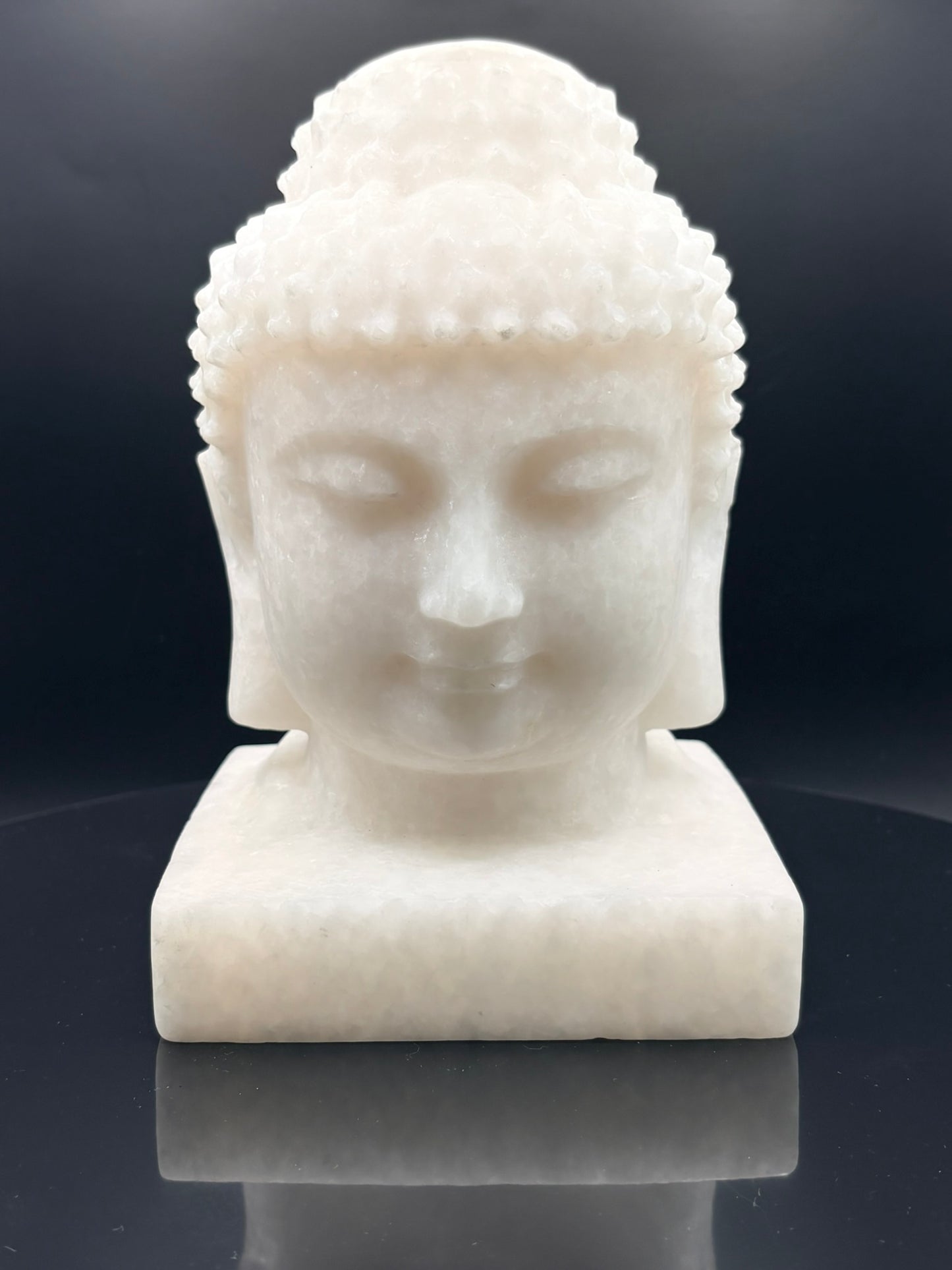 🤍 White Marble Jade Buddha Head 11.68 lbs | | Longevity • Stillness • Timeless Wisdom