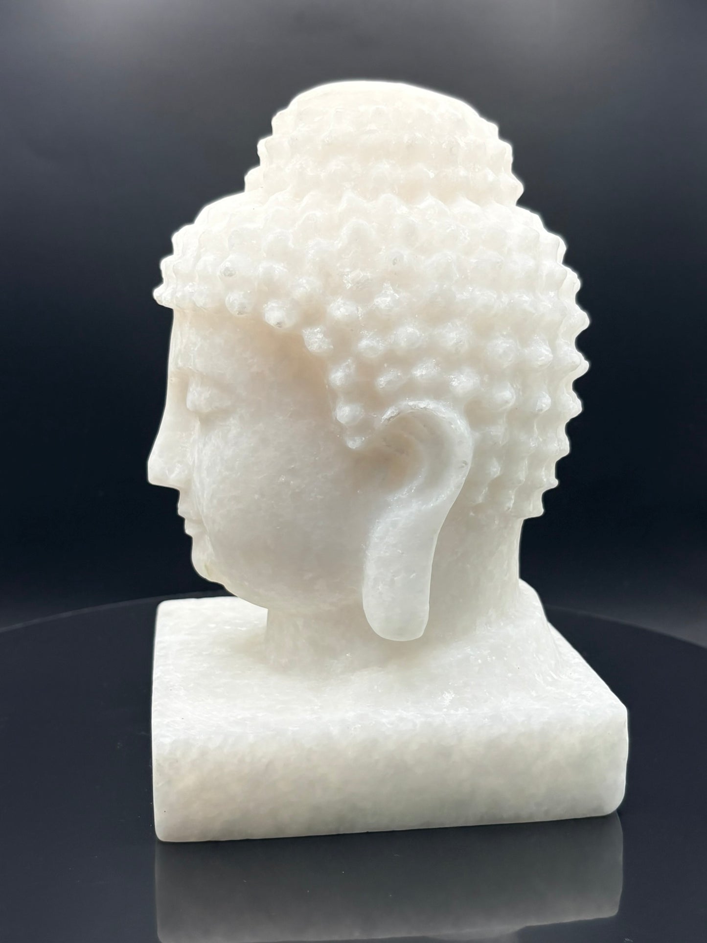 🤍 White Marble Jade Buddha Head 11.68 lbs | | Longevity • Stillness • Timeless Wisdom