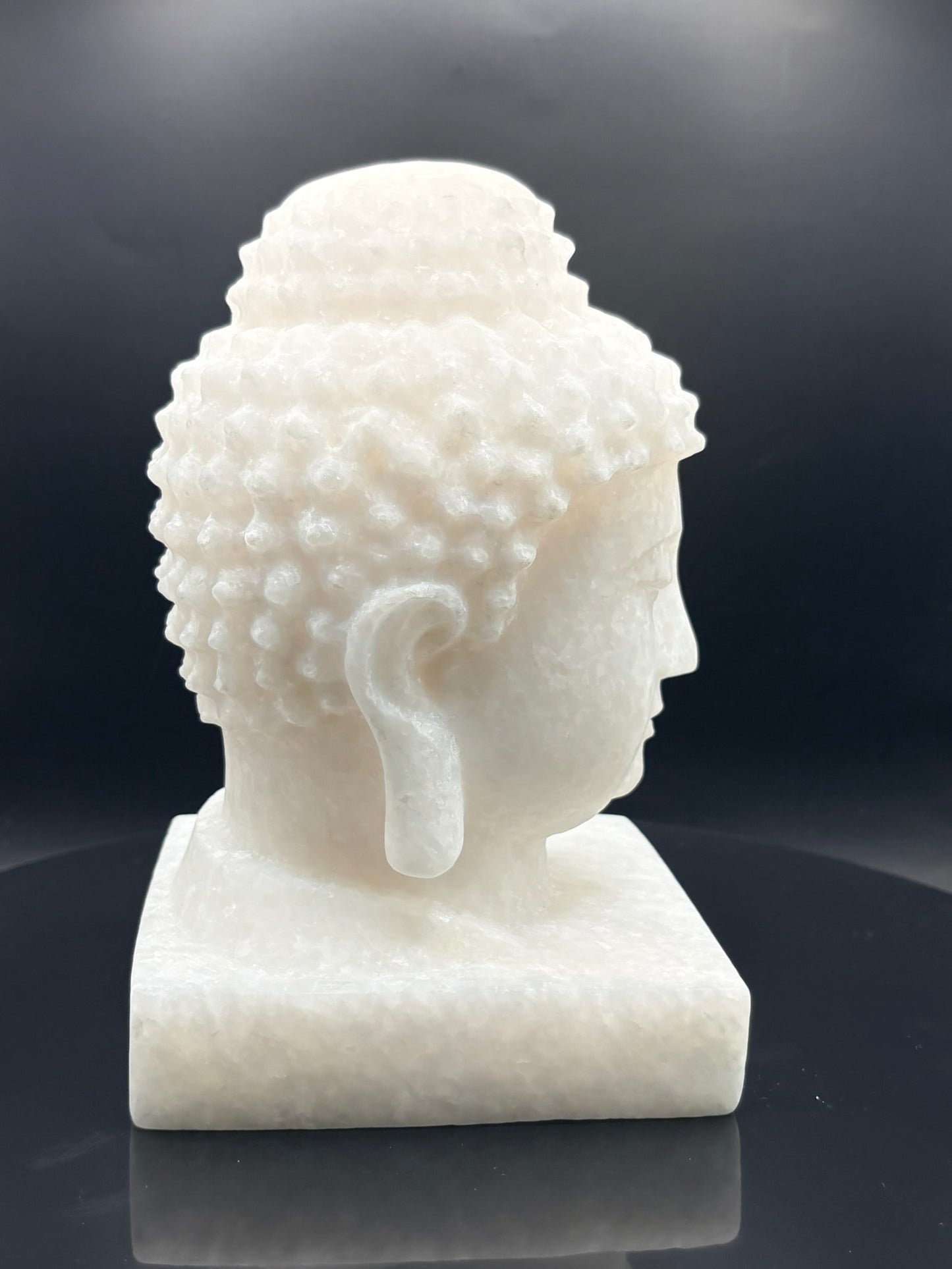 🤍 White Marble Jade Buddha Head 11.68 lbs | | Longevity • Stillness • Timeless Wisdom