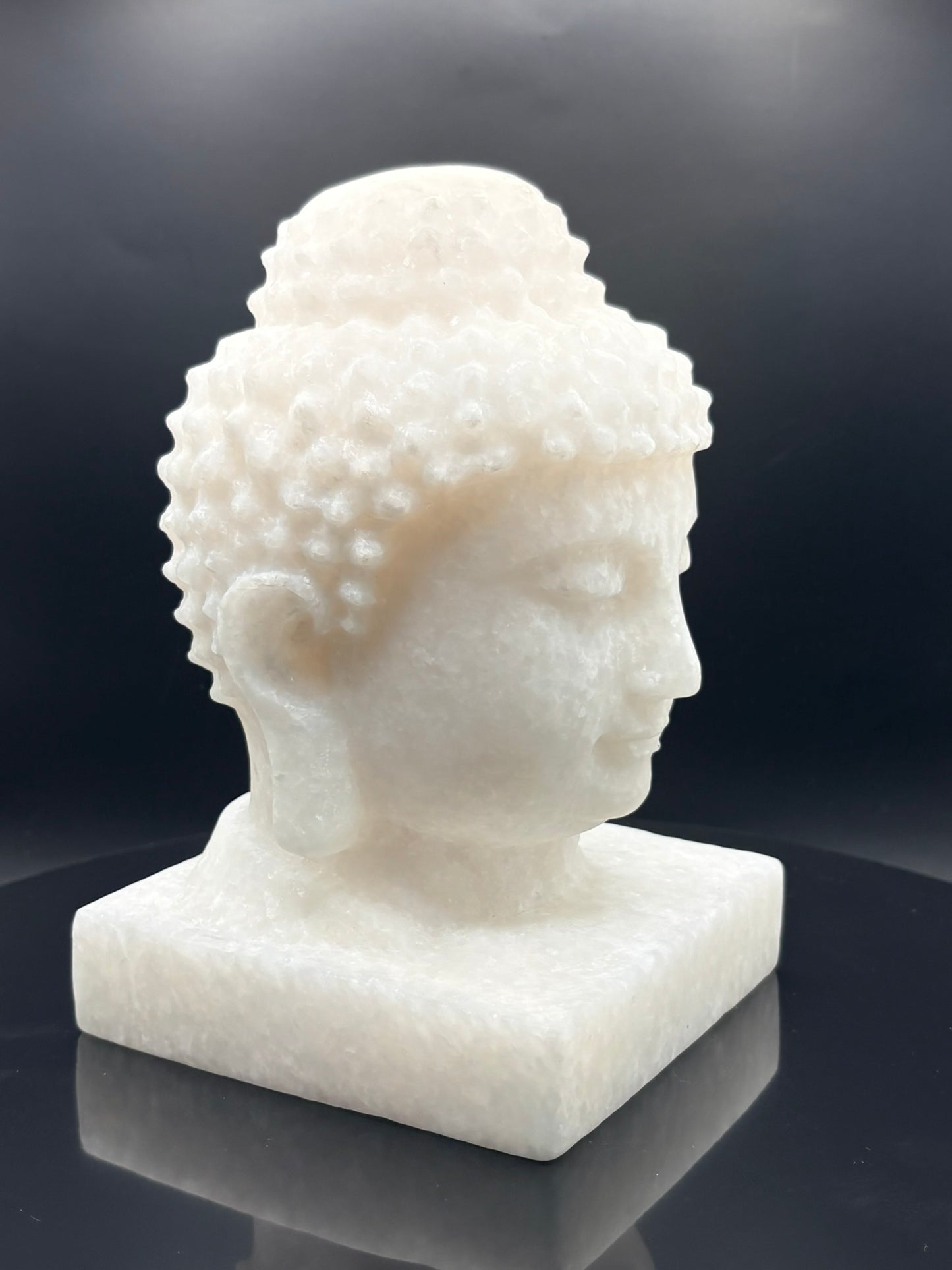 🤍 White Marble Jade Buddha Head 11.68 lbs | | Longevity • Stillness • Timeless Wisdom