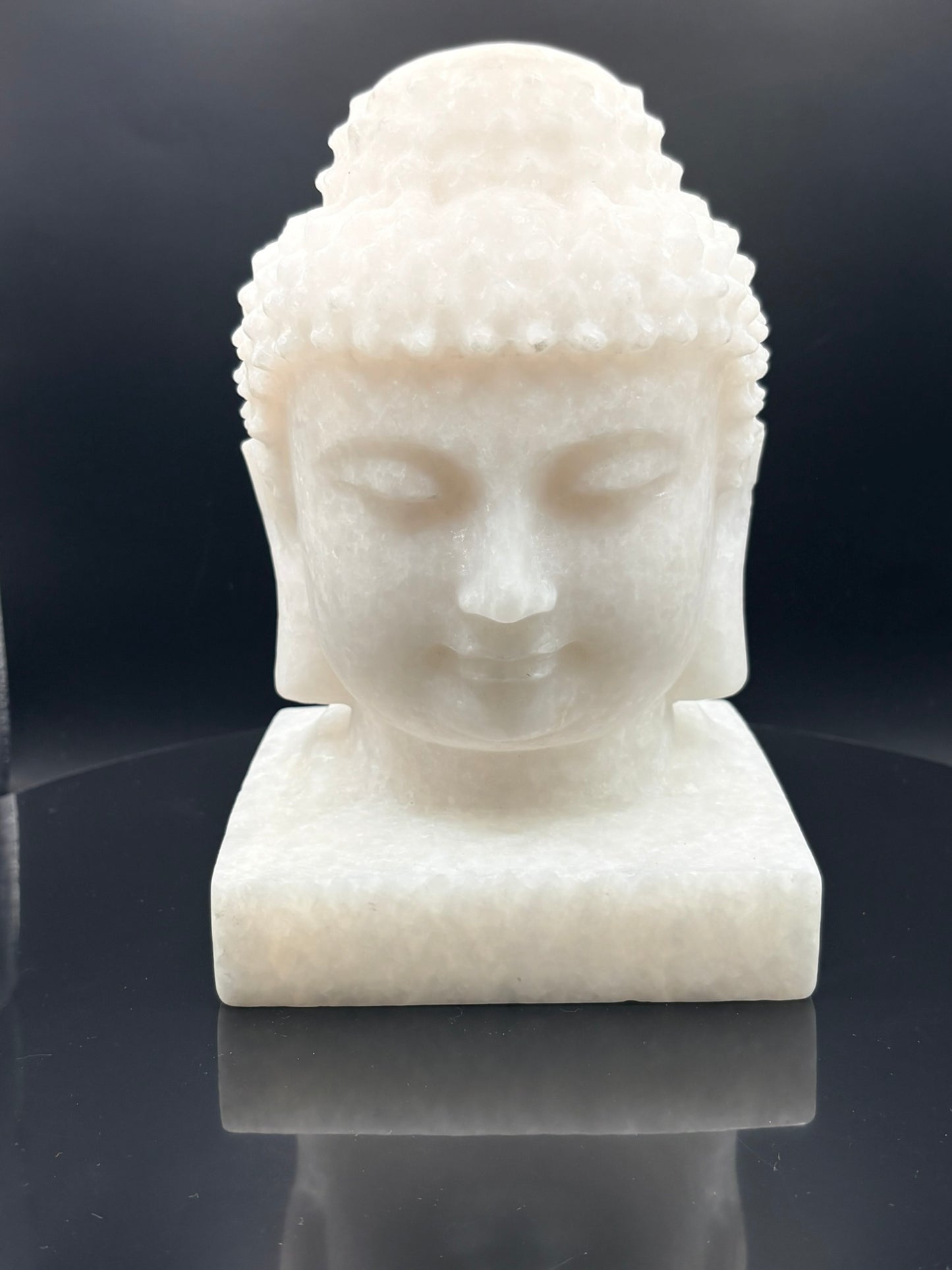 🤍 White Marble Jade Buddha Head 11.68 lbs | | Longevity • Stillness • Timeless Wisdom
