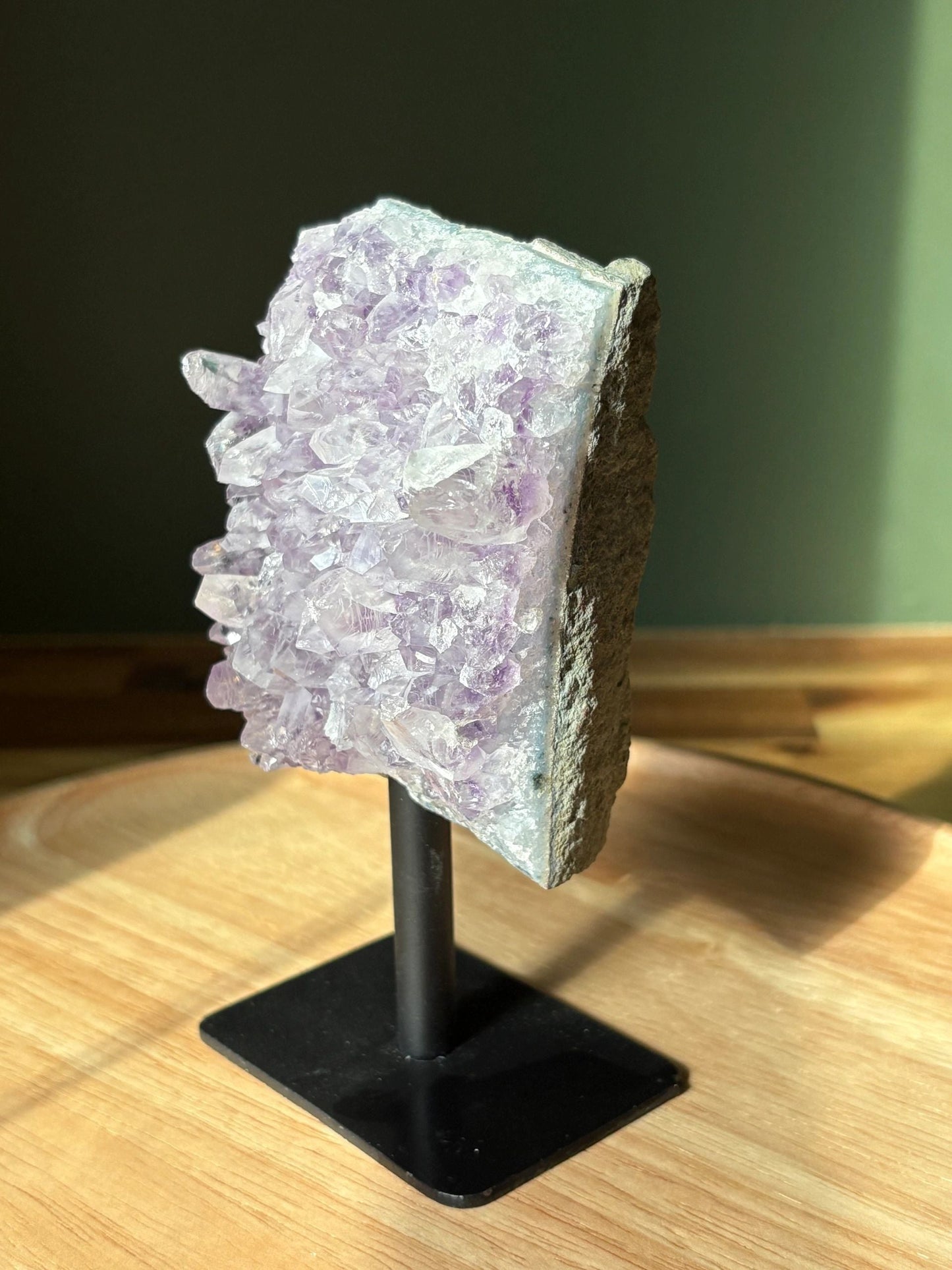 💜 Raw Amethyst Tower Cluster on Stand – Intuition, Elevation & Space Clearing | 0.9 lbs