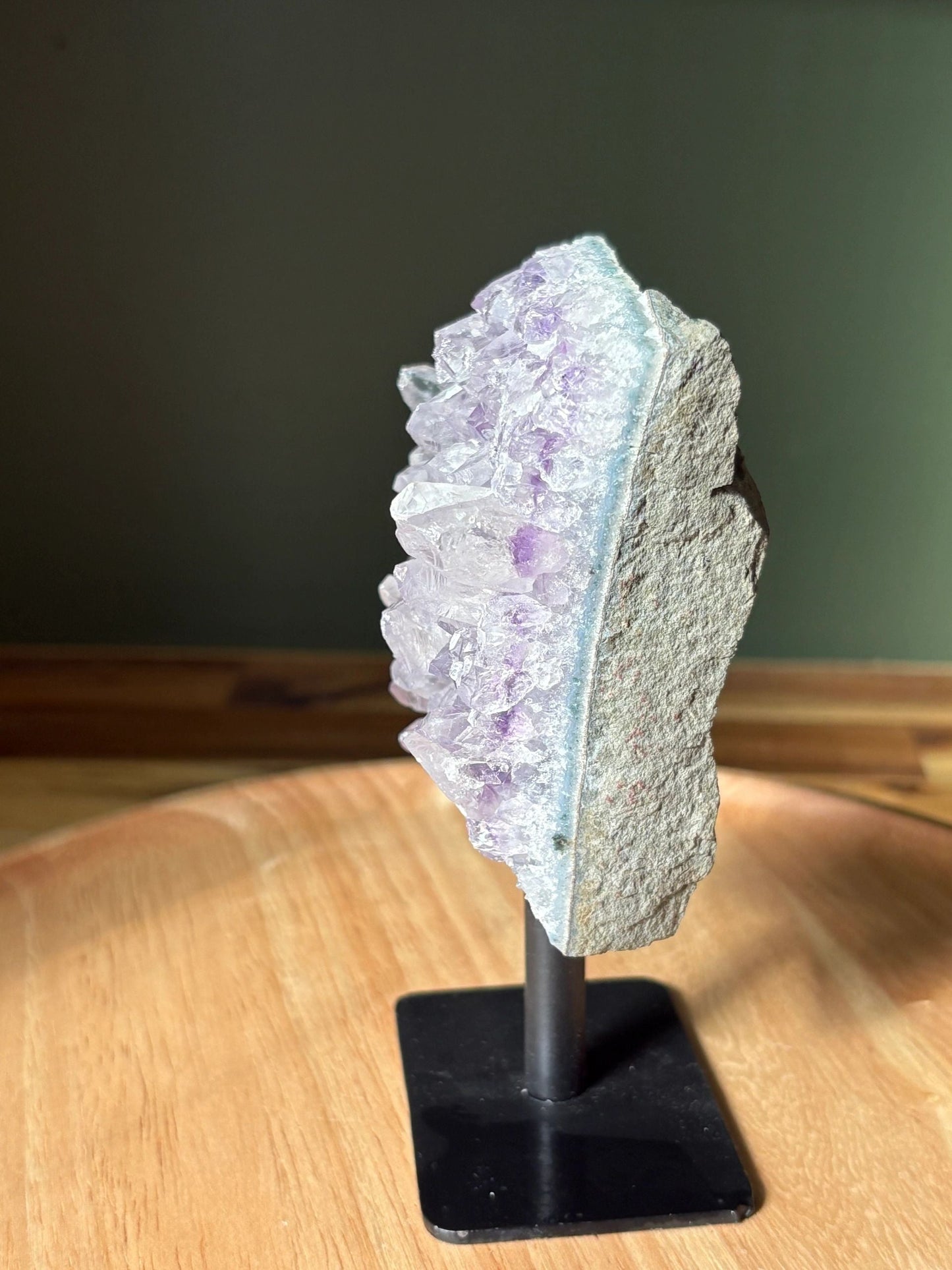 💜 Raw Amethyst Tower Cluster on Stand – Intuition, Elevation & Space Clearing | 0.9 lbs
