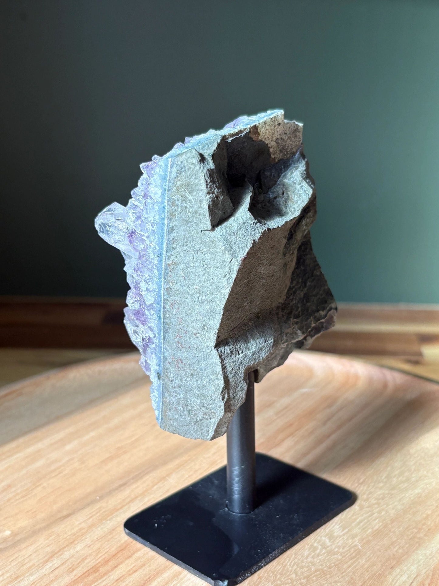 💜 Raw Amethyst Tower Cluster on Stand – Intuition, Elevation & Space Clearing | 0.9 lbs