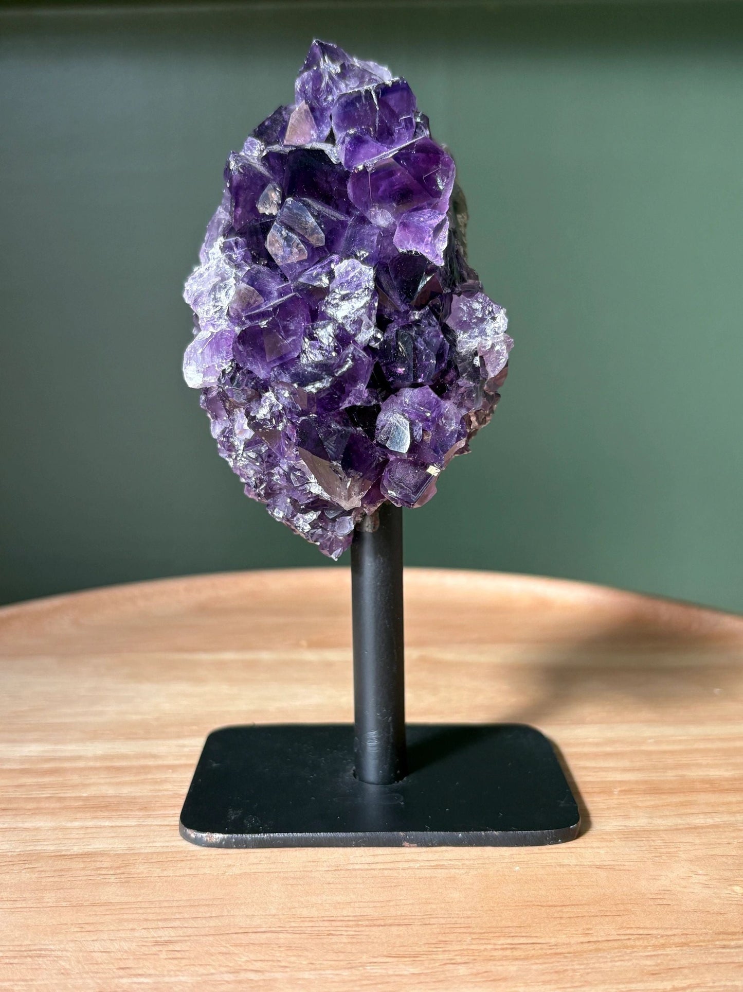 Raw Amethyst on Stand – Intuition, Protection & Cosmic Clarity | 0.76 lbs.