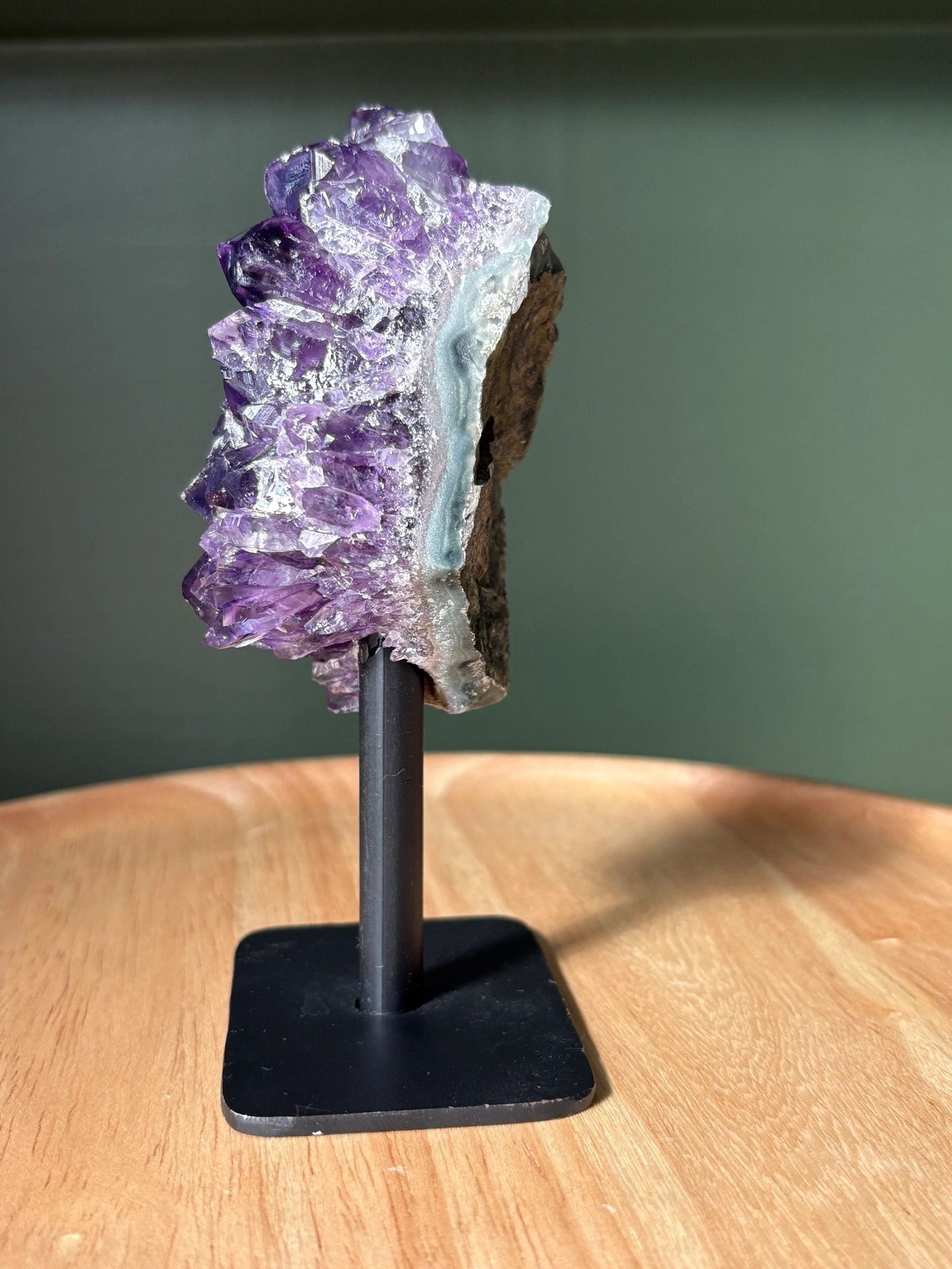Raw Amethyst on Stand – Intuition, Protection & Cosmic Clarity | 0.76 lbs.