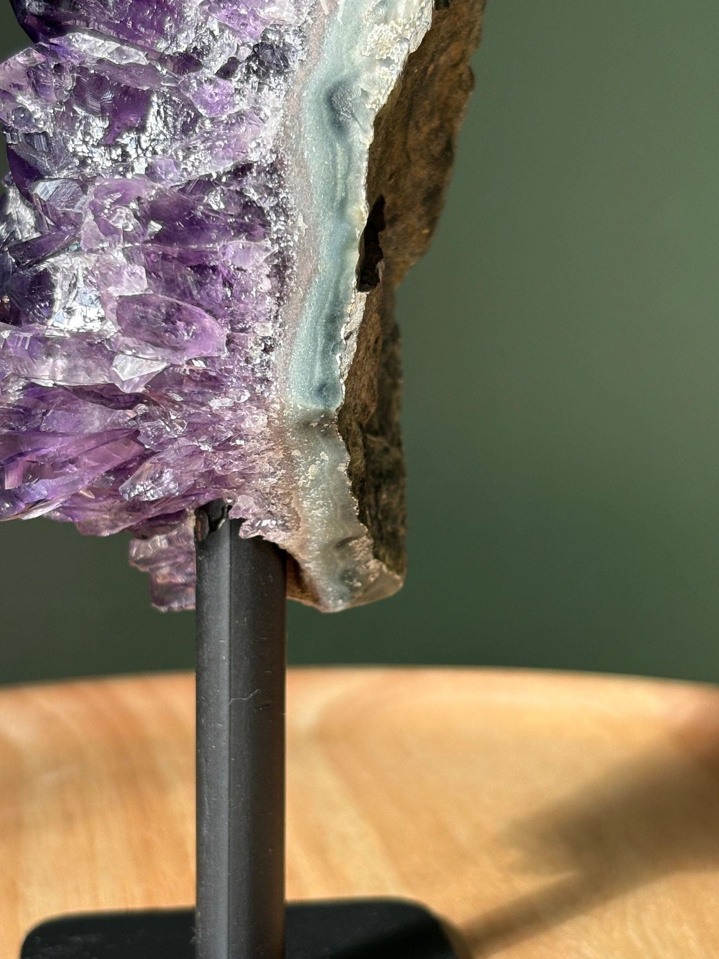 Raw Amethyst on Stand – Intuition, Protection & Cosmic Clarity | 0.76 lbs.