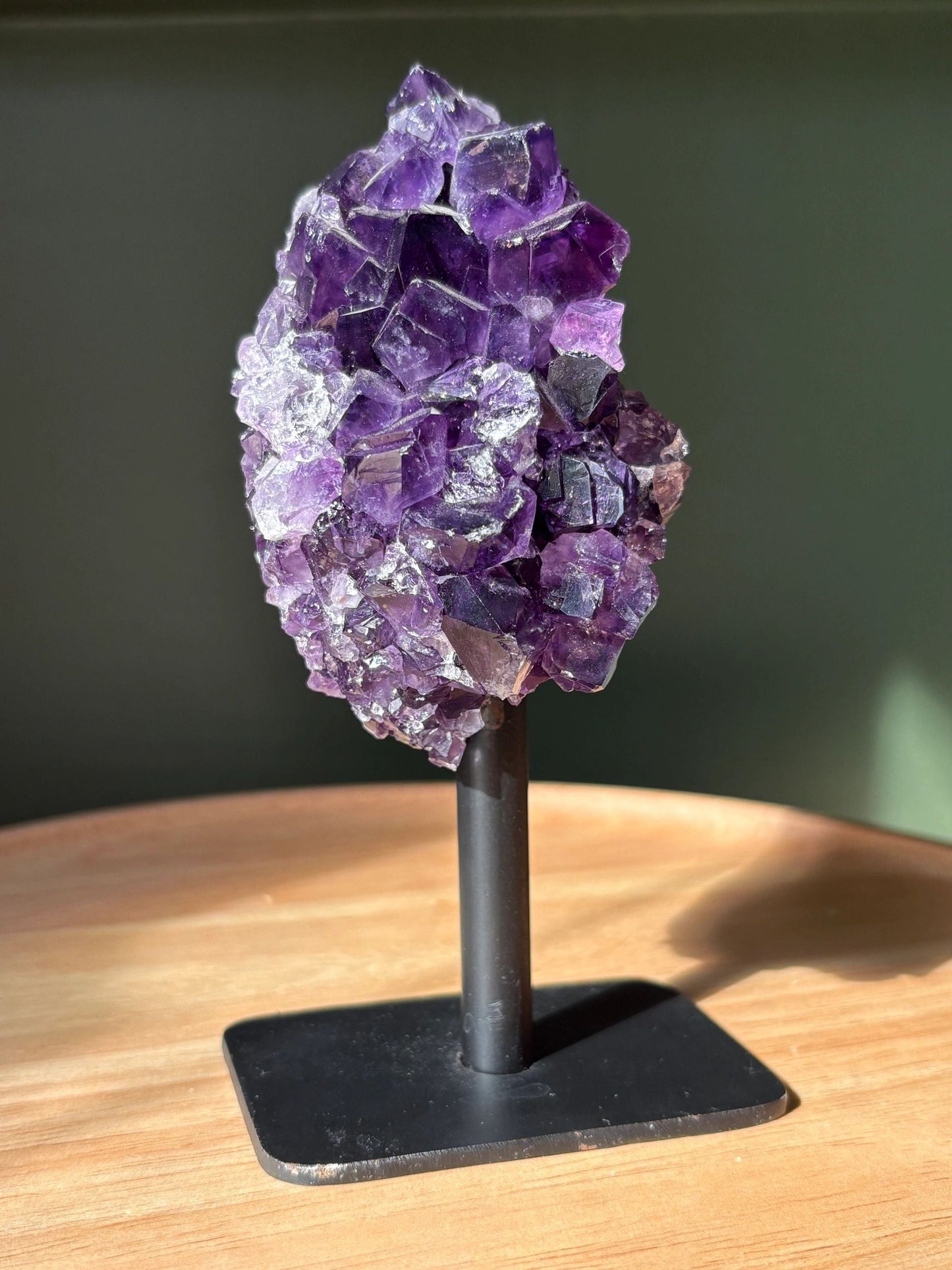 Raw Amethyst on Stand – Intuition, Protection & Cosmic Clarity | 0.76 lbs.