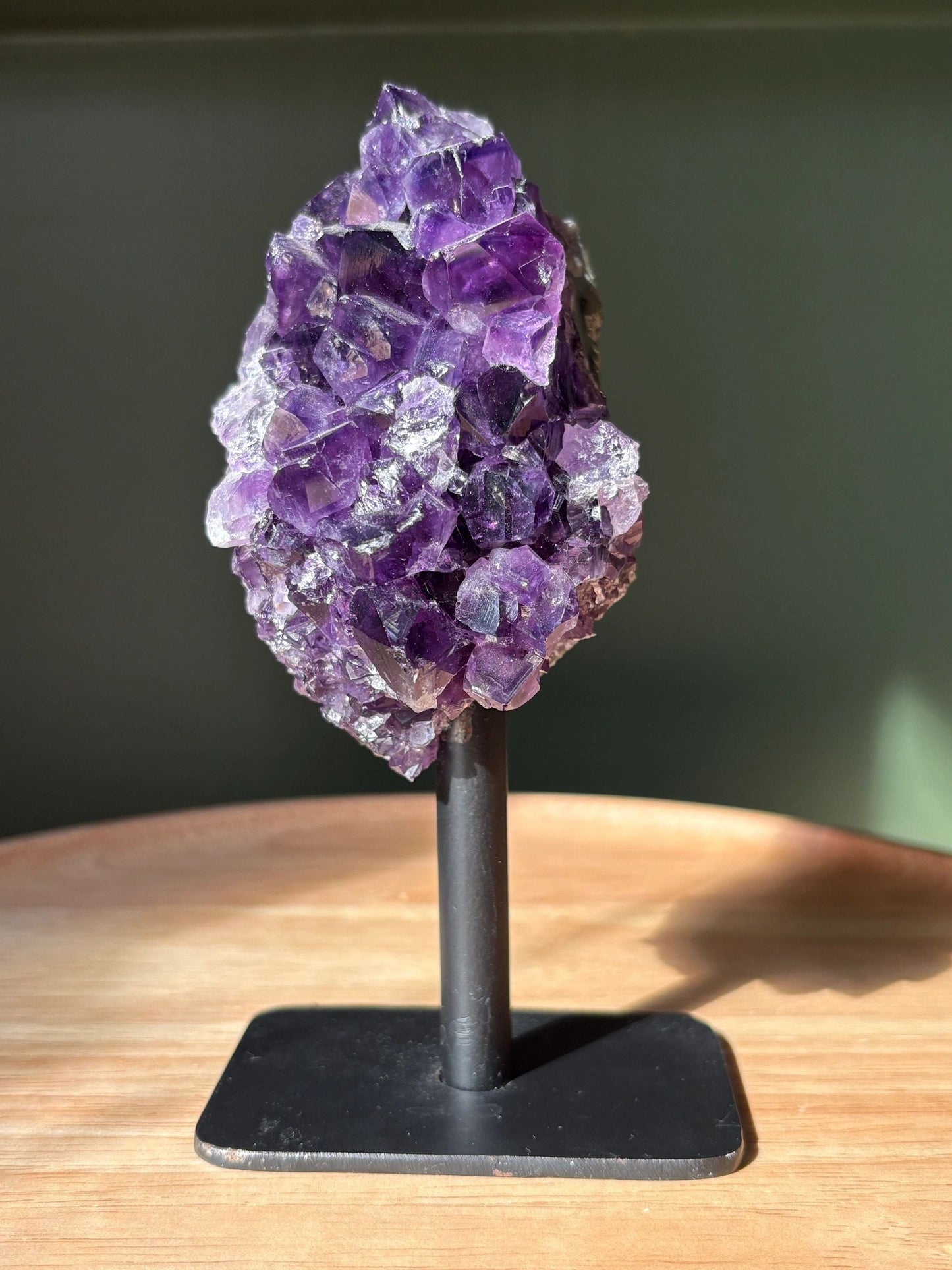 Raw Amethyst on Stand – Intuition, Protection & Cosmic Clarity | 0.76 lbs.