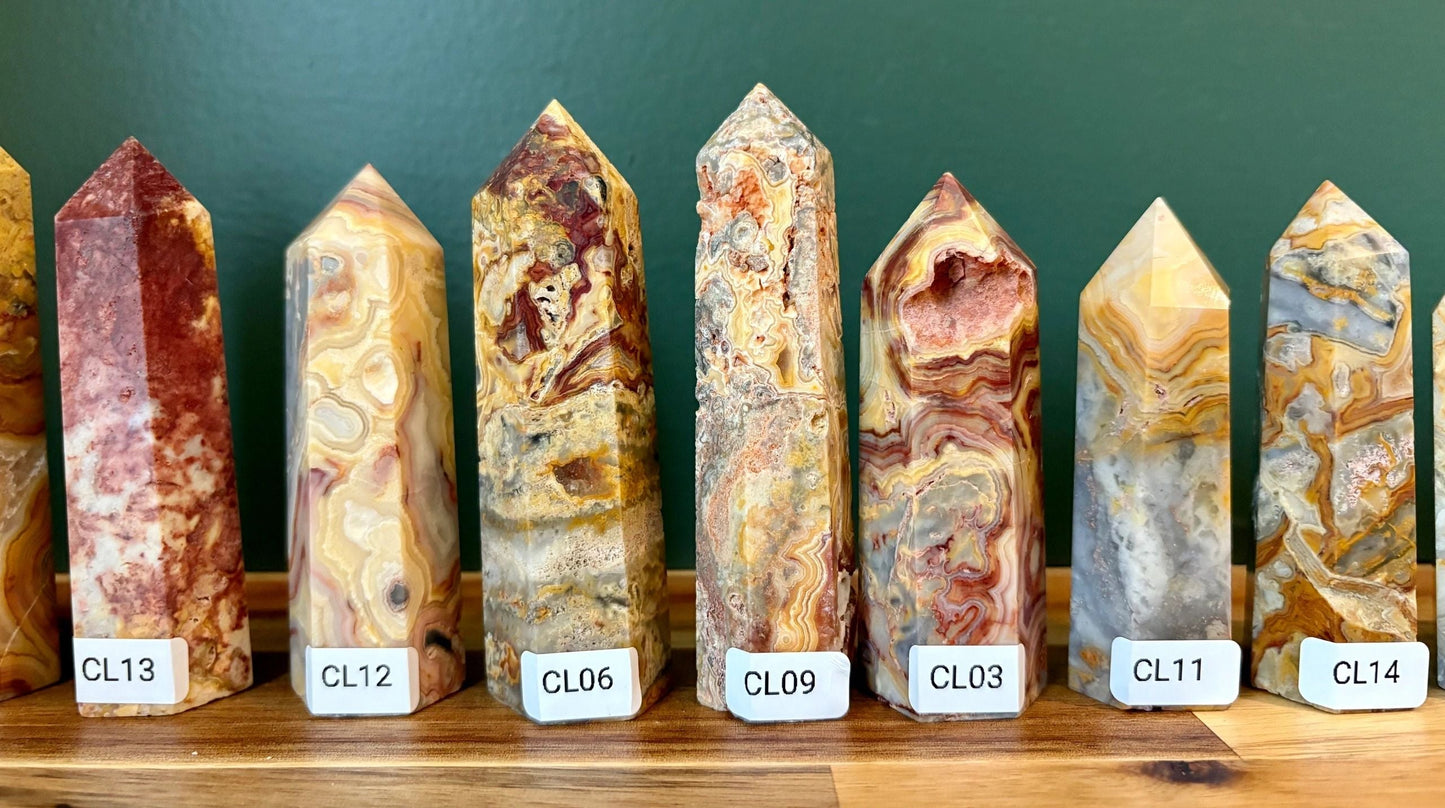 🤍 Crazy Lace Agate Tower – Joy, Balance & Earthy Chaos Magic | Choose Your Piece