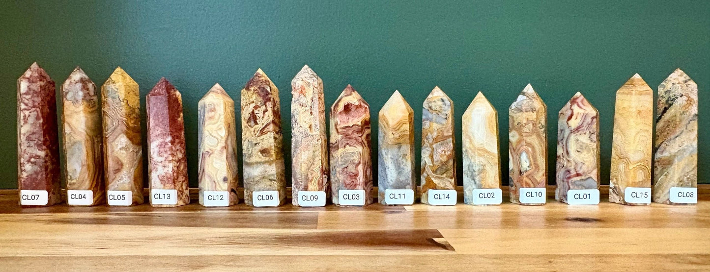 🤍 Crazy Lace Agate Tower – Joy, Balance & Earthy Chaos Magic | Choose Your Piece