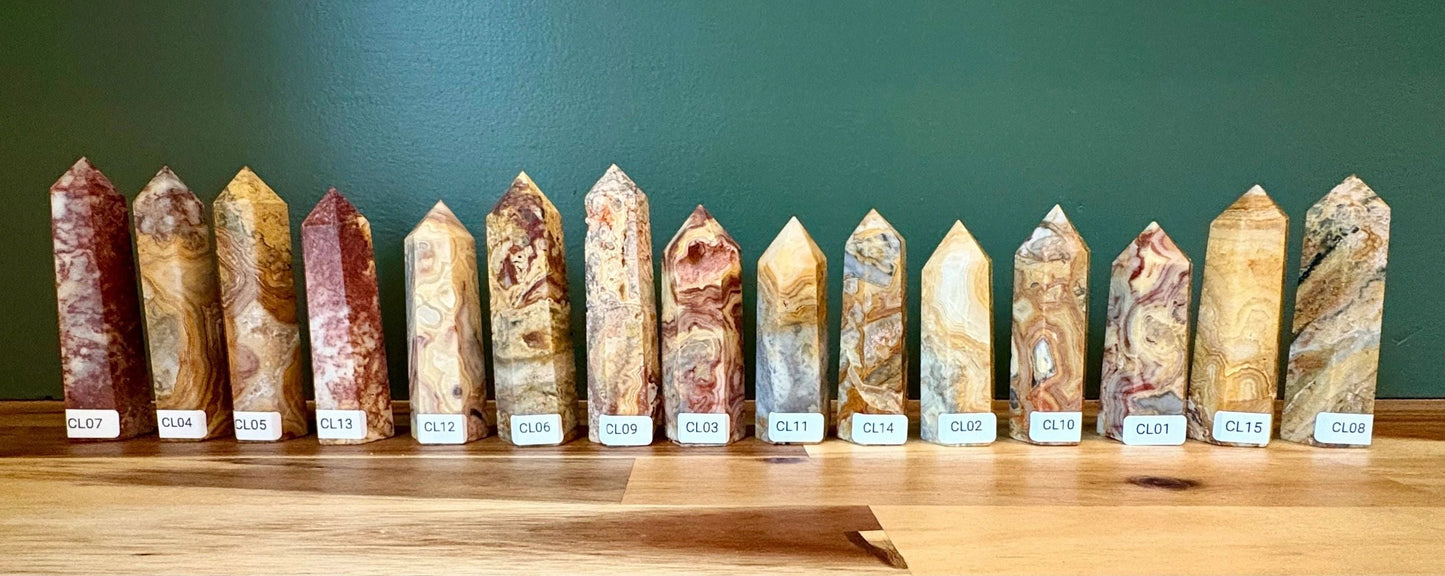 🤍 Crazy Lace Agate Tower – Joy, Balance & Earthy Chaos Magic | Choose Your Piece