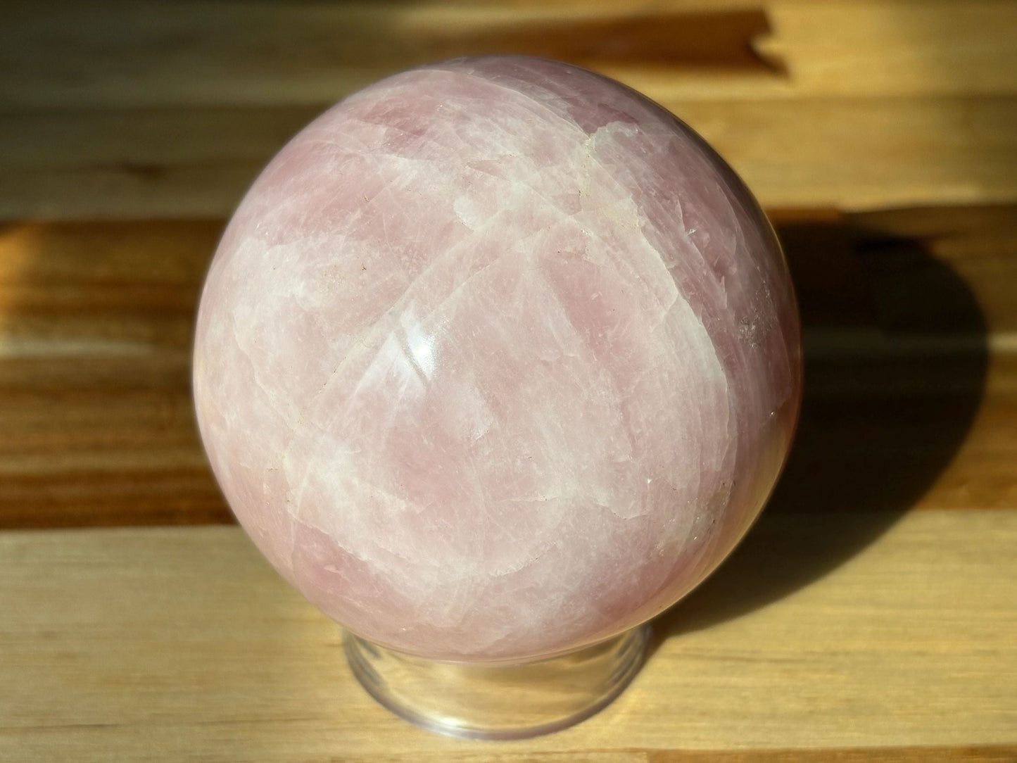 💗 Madagascar Rose Quartz Sphere – Love, Emotional Healing & Heart-Softening Energy | 1.49 lbs