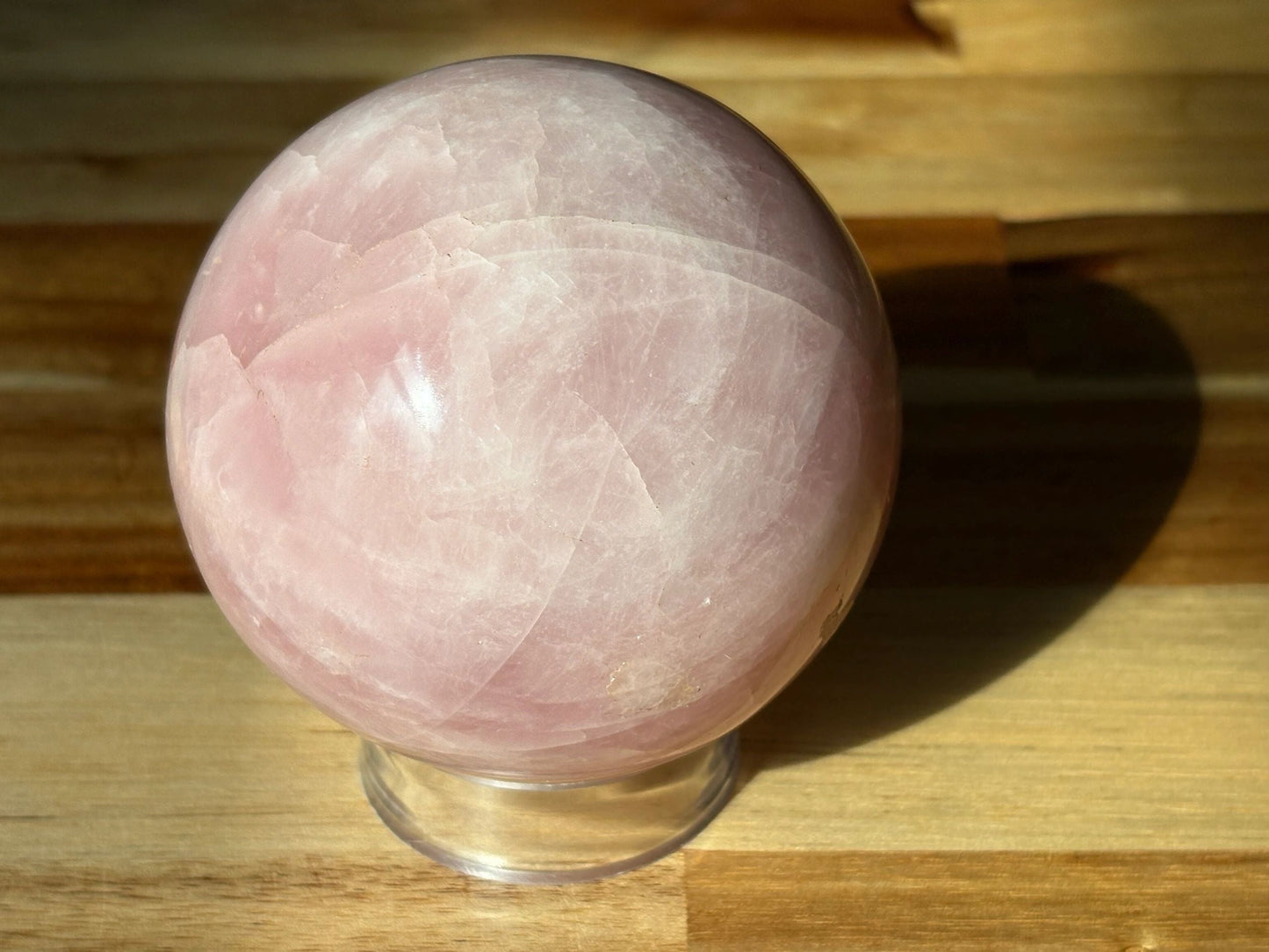 💗 Madagascar Rose Quartz Sphere – Love, Emotional Healing & Heart-Softening Energy | 1.49 lbs