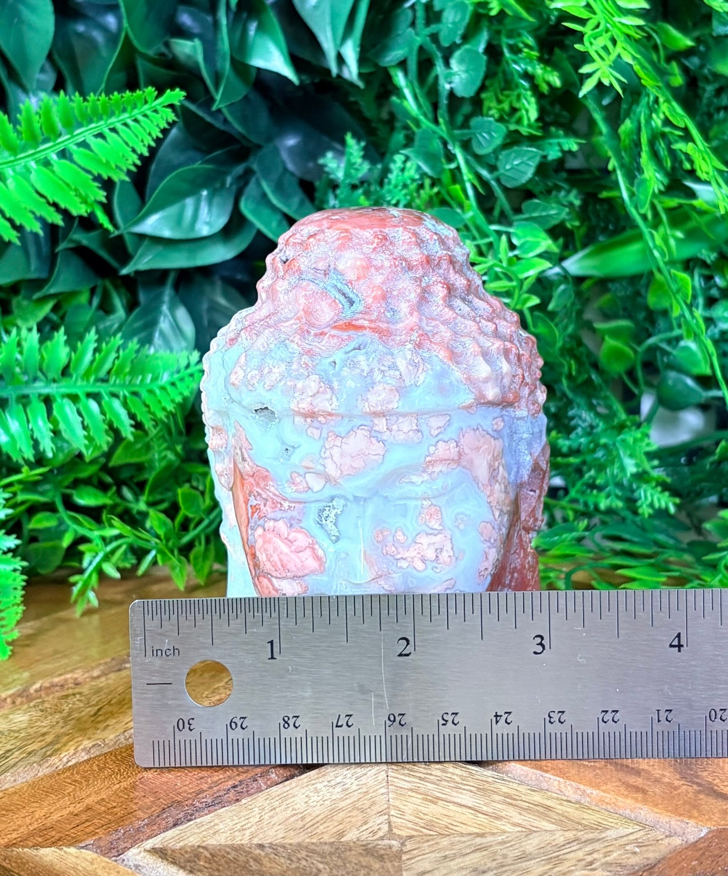 🌸 Pink Petal Agate Buddha Head | Gentle Awakening • Inner Bloom • Sacred Stillness