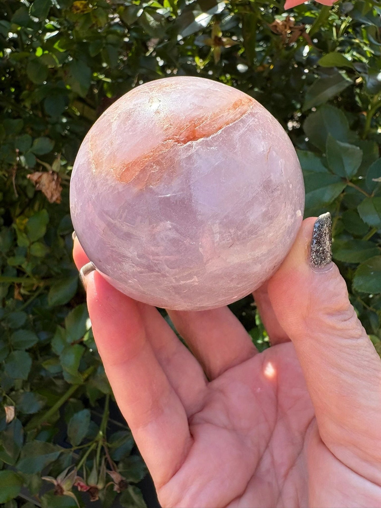 💜 Amethyst Sphere with Hematoid Swirls – Intuition, Grounding & Cosmic Calm | AM2