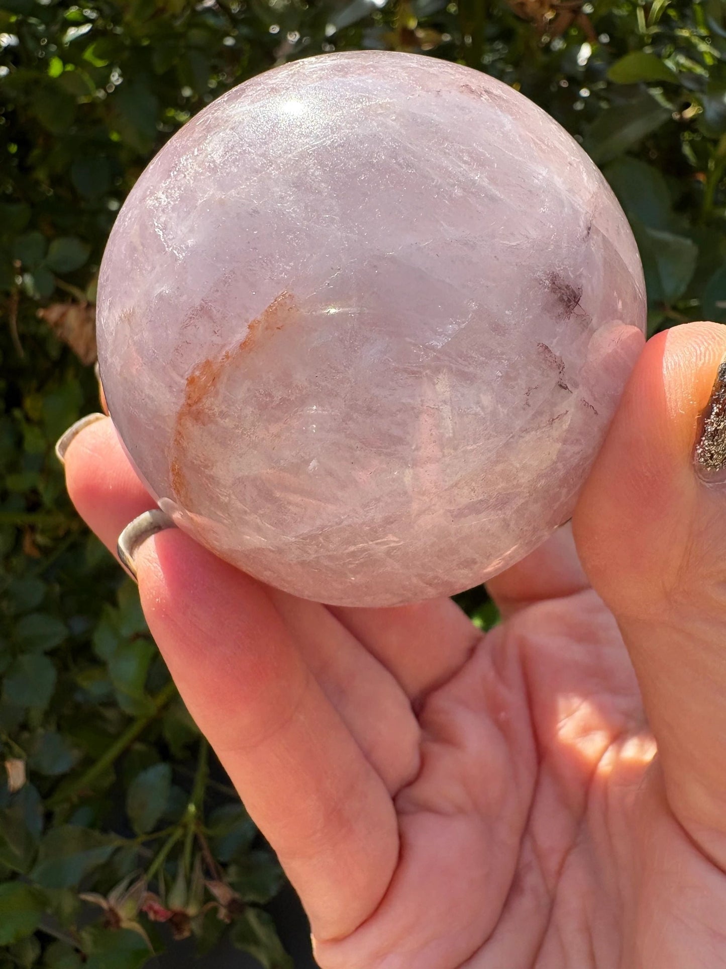 💜 Amethyst Sphere with Hematoid Swirls – Intuition, Grounding & Cosmic Calm | AM2