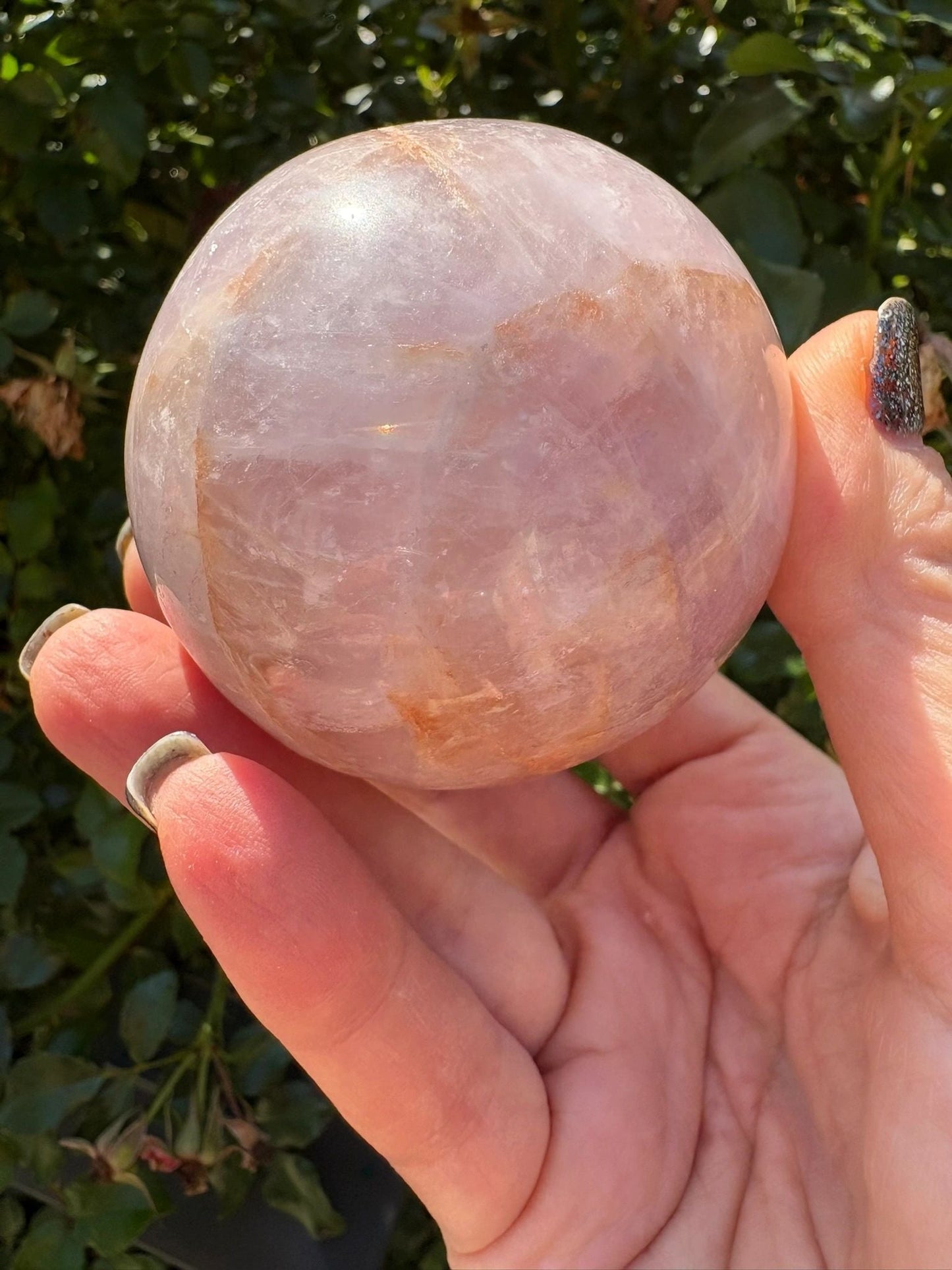 💜 Amethyst Sphere with Hematoid Swirls – Intuition, Grounding & Cosmic Calm | AM2