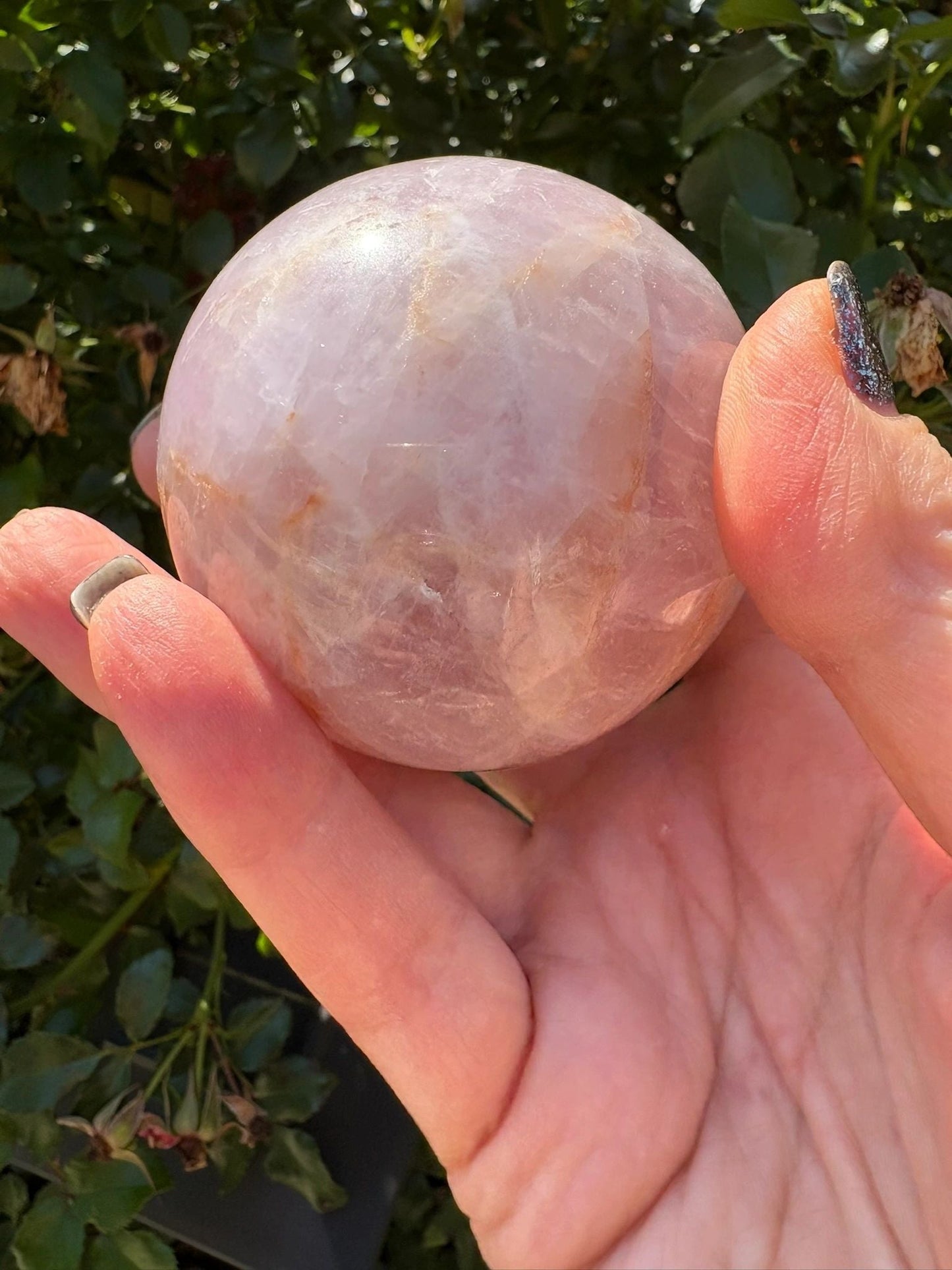 💜 Amethyst Sphere with Hematoid Swirls – Intuition, Grounding & Cosmic Calm | AM2