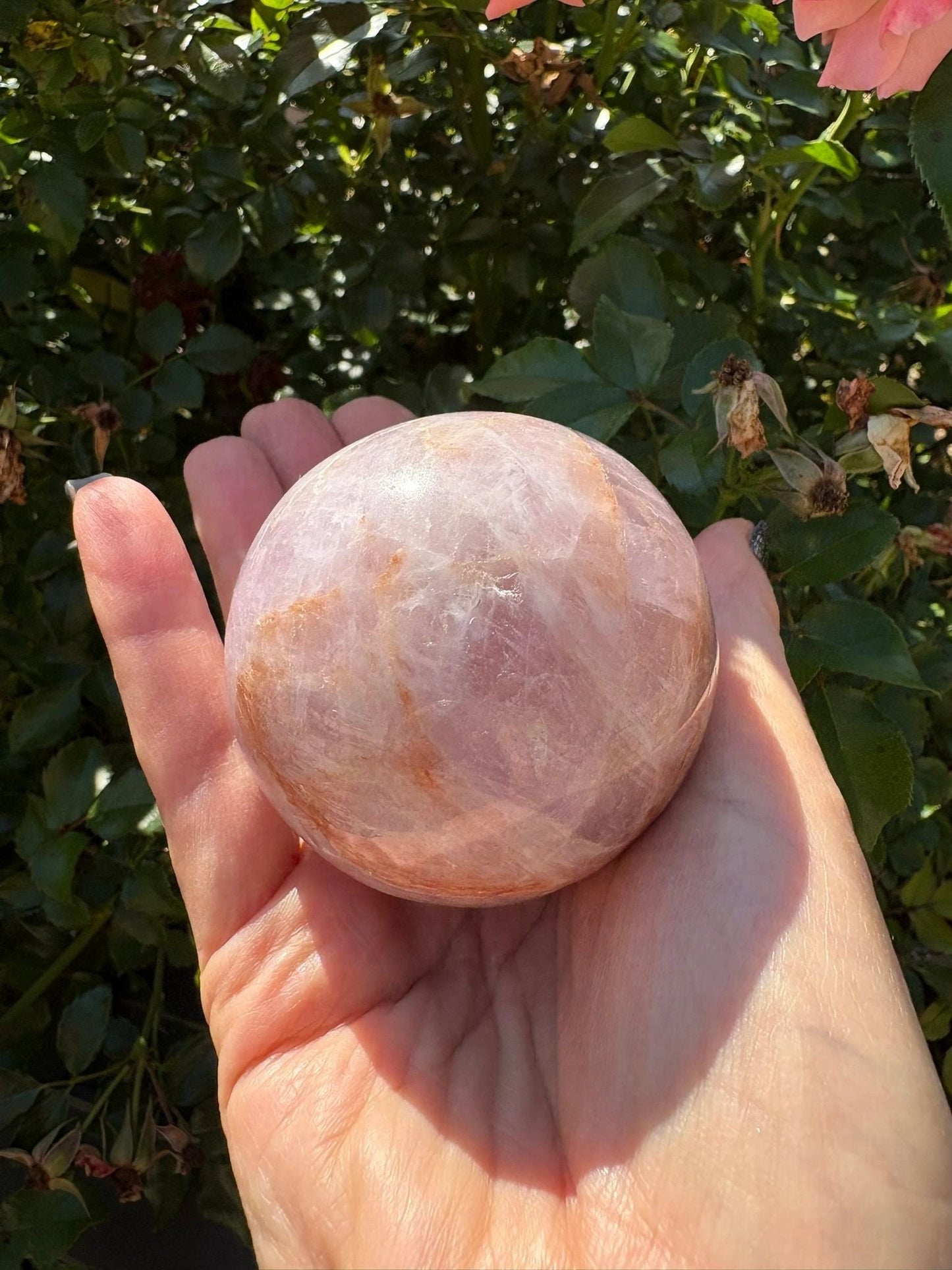 💜 Amethyst Sphere with Hematoid Swirls – Intuition, Grounding & Cosmic Calm | AM2