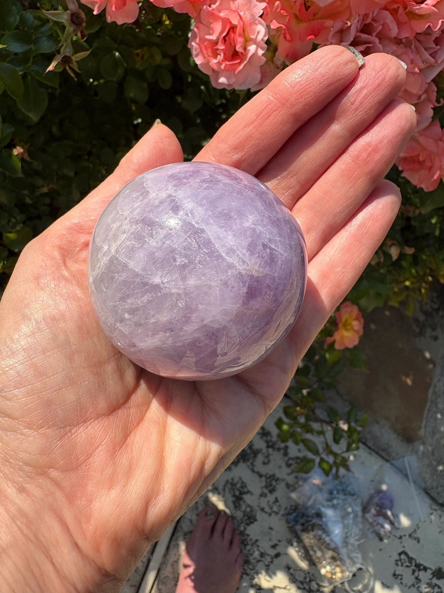 💜 Amethyst Sphere with Hematoid Swirls – Intuition, Grounding & Cosmic Calm | AM1