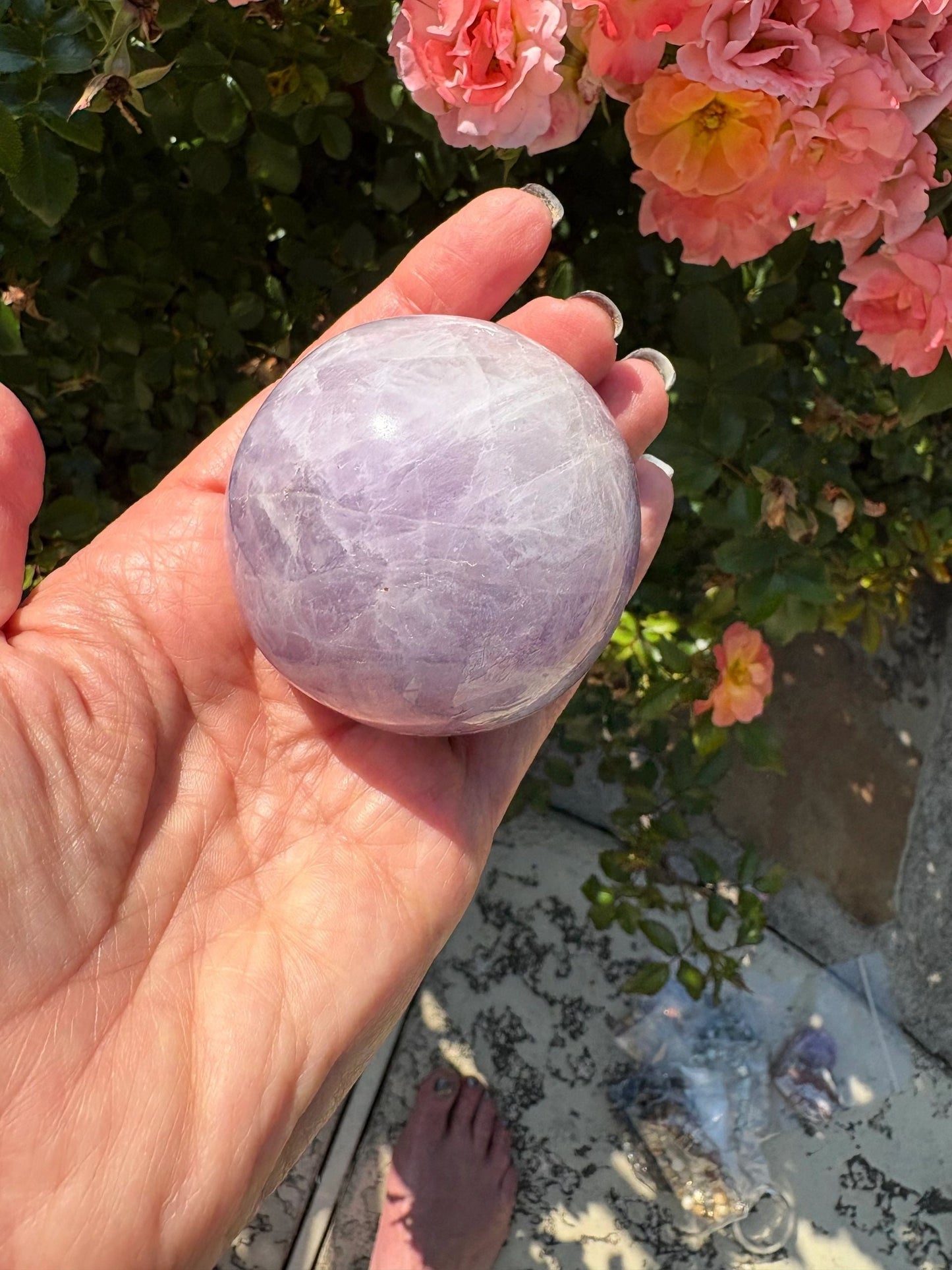 💜 Amethyst Sphere with Hematoid Swirls – Intuition, Grounding & Cosmic Calm | AM1