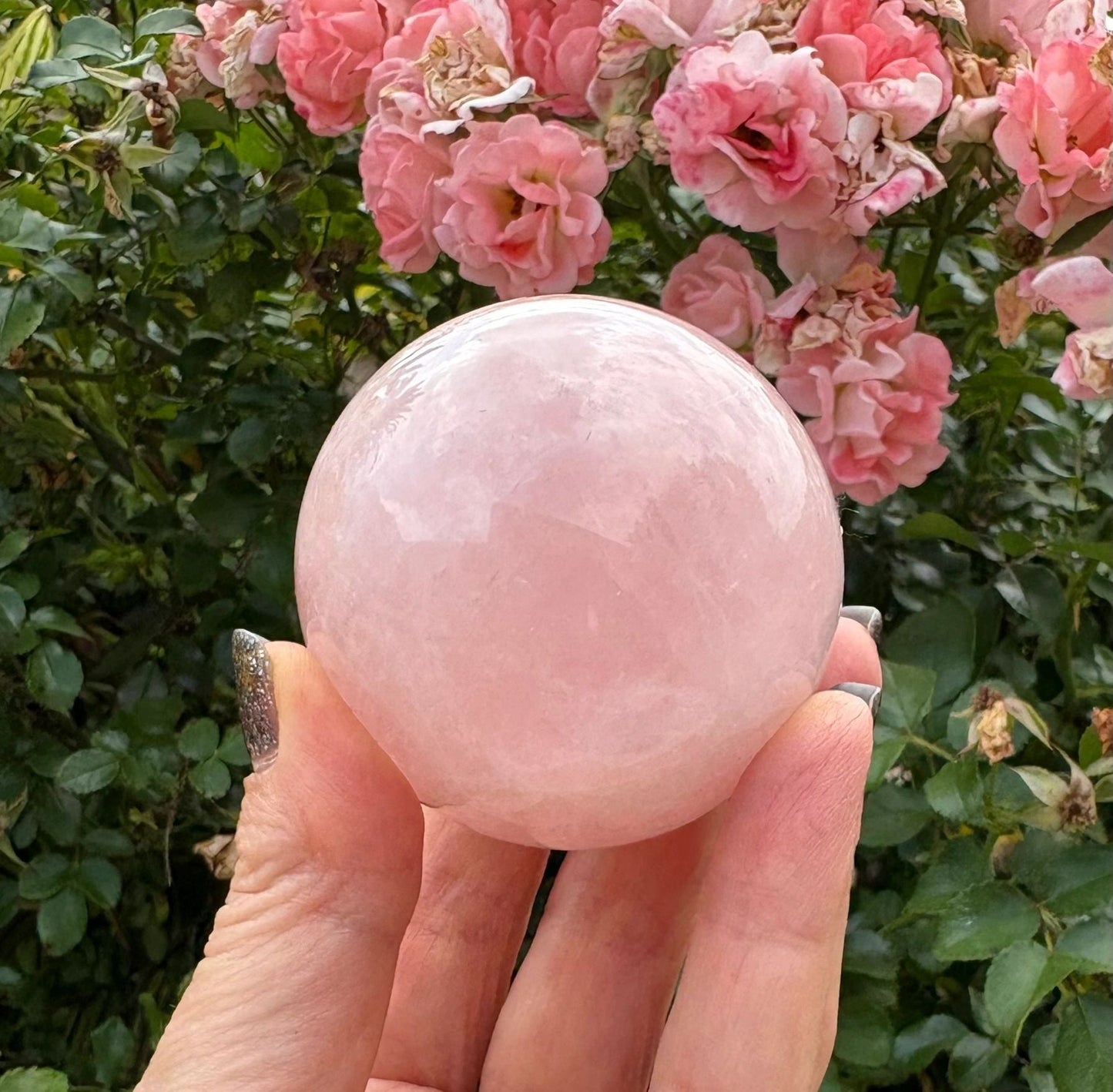 💗 Rose Quartz Sphere – Love, Heart Healing & Soft Power | 8.49 oz