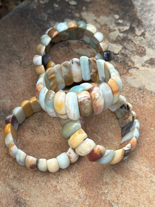 🌈 25mm Rainbow Amazonite Crystal Bracelet – Truth, Calm & Soul-Level Balance