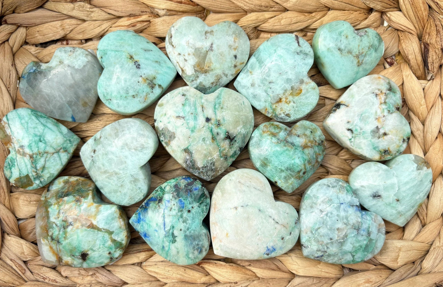 💙 Chrysocolla in Quartz Crystal Hearts – Communication, Calm & Emotional Truth | Choose Your Heart