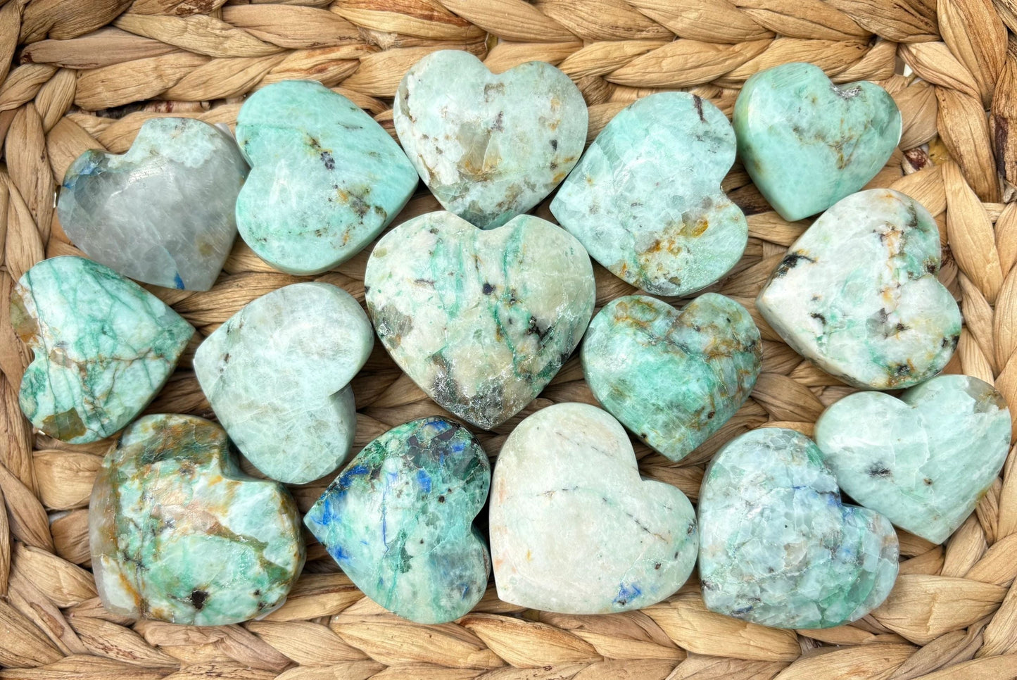 💙 Chrysocolla in Quartz Crystal Hearts – Communication, Calm & Emotional Truth | Choose Your Heart