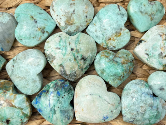 💙 Chrysocolla in Quartz Crystal Hearts – Communication, Calm & Emotional Truth | Choose Your Heart