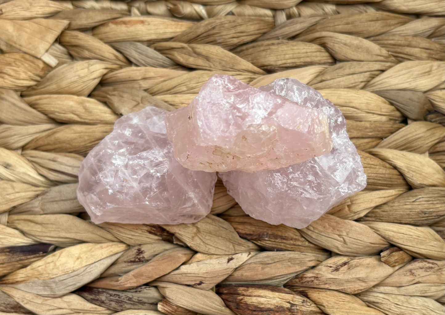 🌸 Raw Rose Quartz Mini & Standard Mesh Bag – Love, Harmony & Heart Healing | Choose Your Size