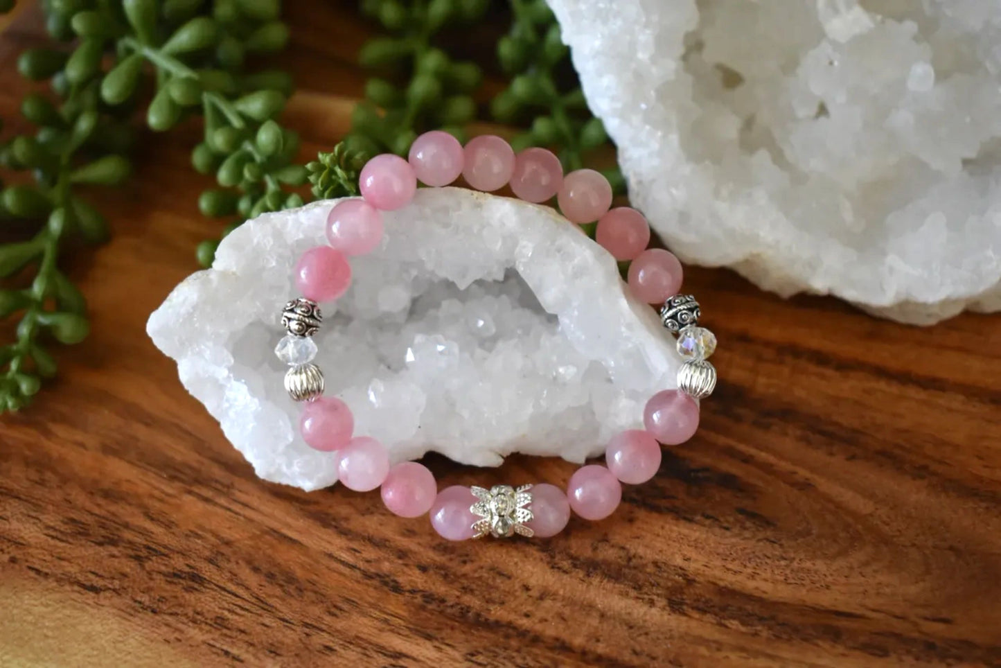 8mm Pink Rose Quartz Crystal Bracelet – Deep Self-Love • Emotional Strength • Heart Healing