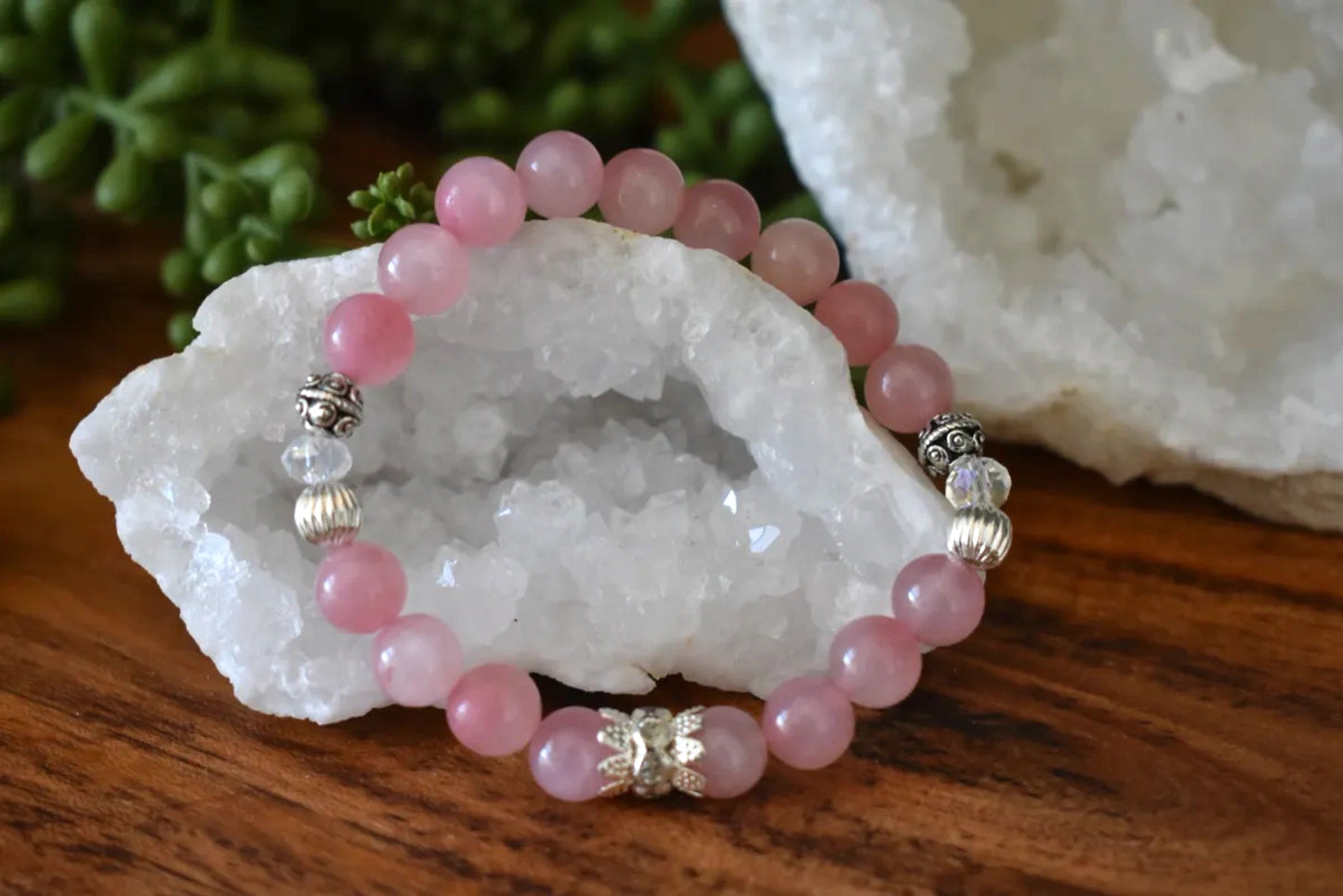 8mm Pink Rose Quartz Crystal Bracelet – Deep Self-Love • Emotional Strength • Heart Healing